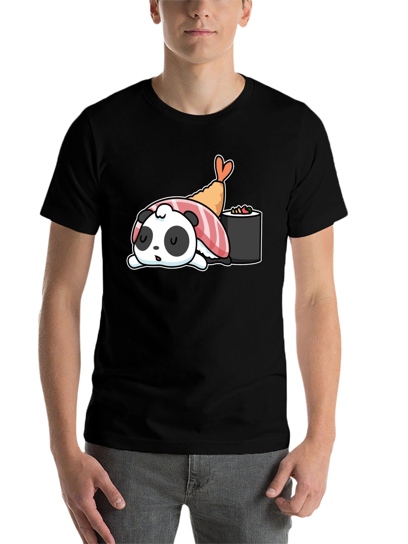 Black Sushi Panda Graphic Tee view 7