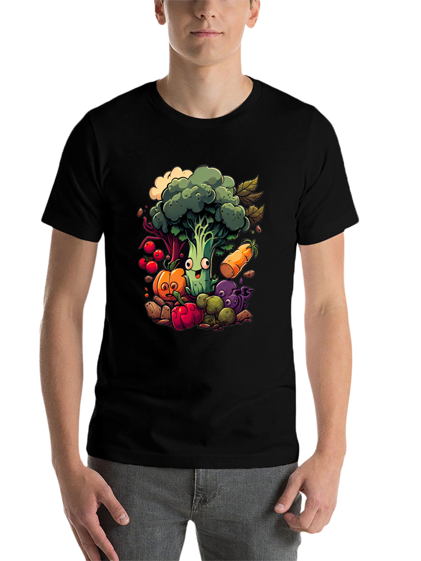Vegetable Cartoon Graphic Tee - 7