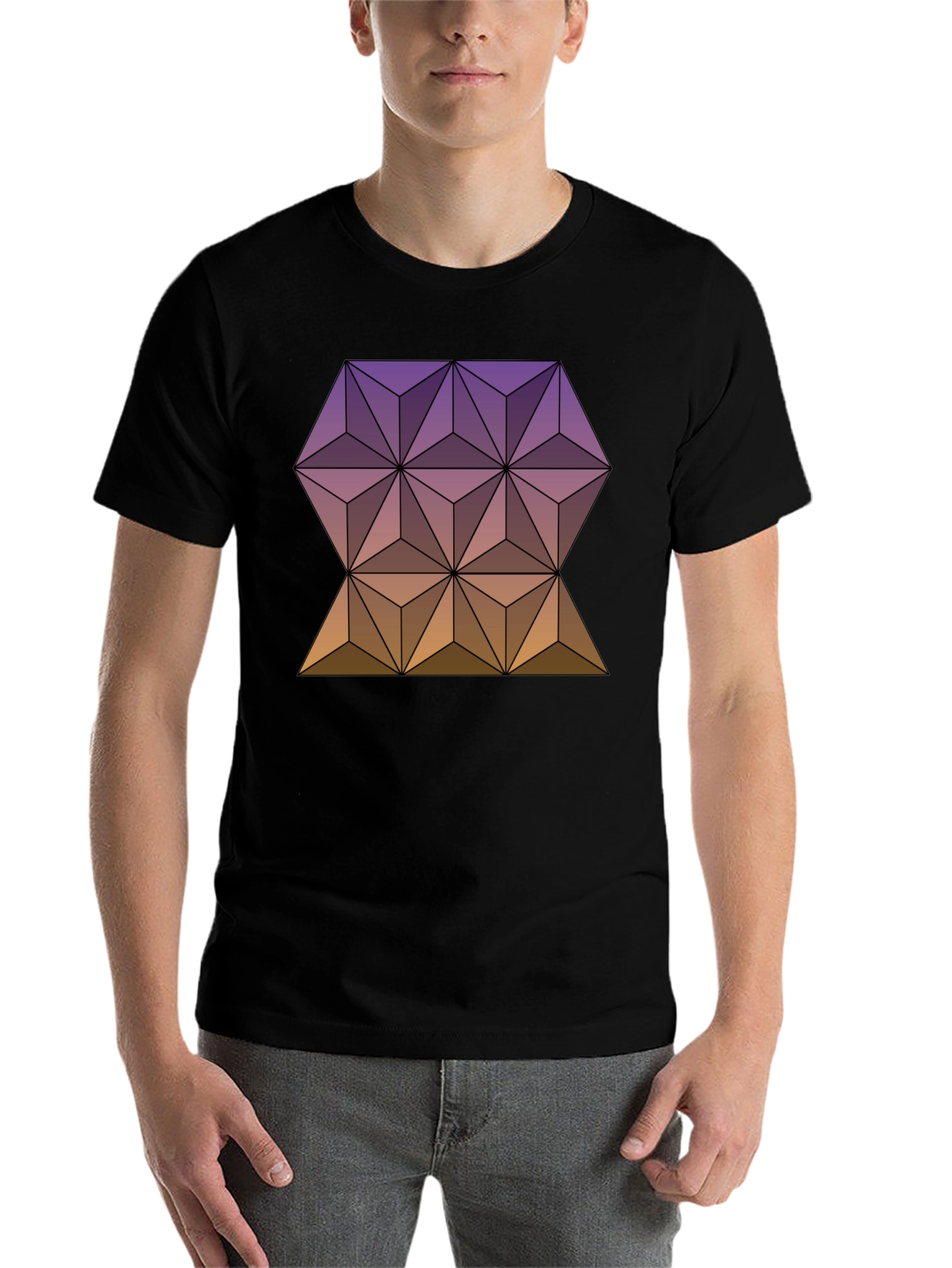 Black Geometric T-Shirt - Epcot Inspired Design view 7