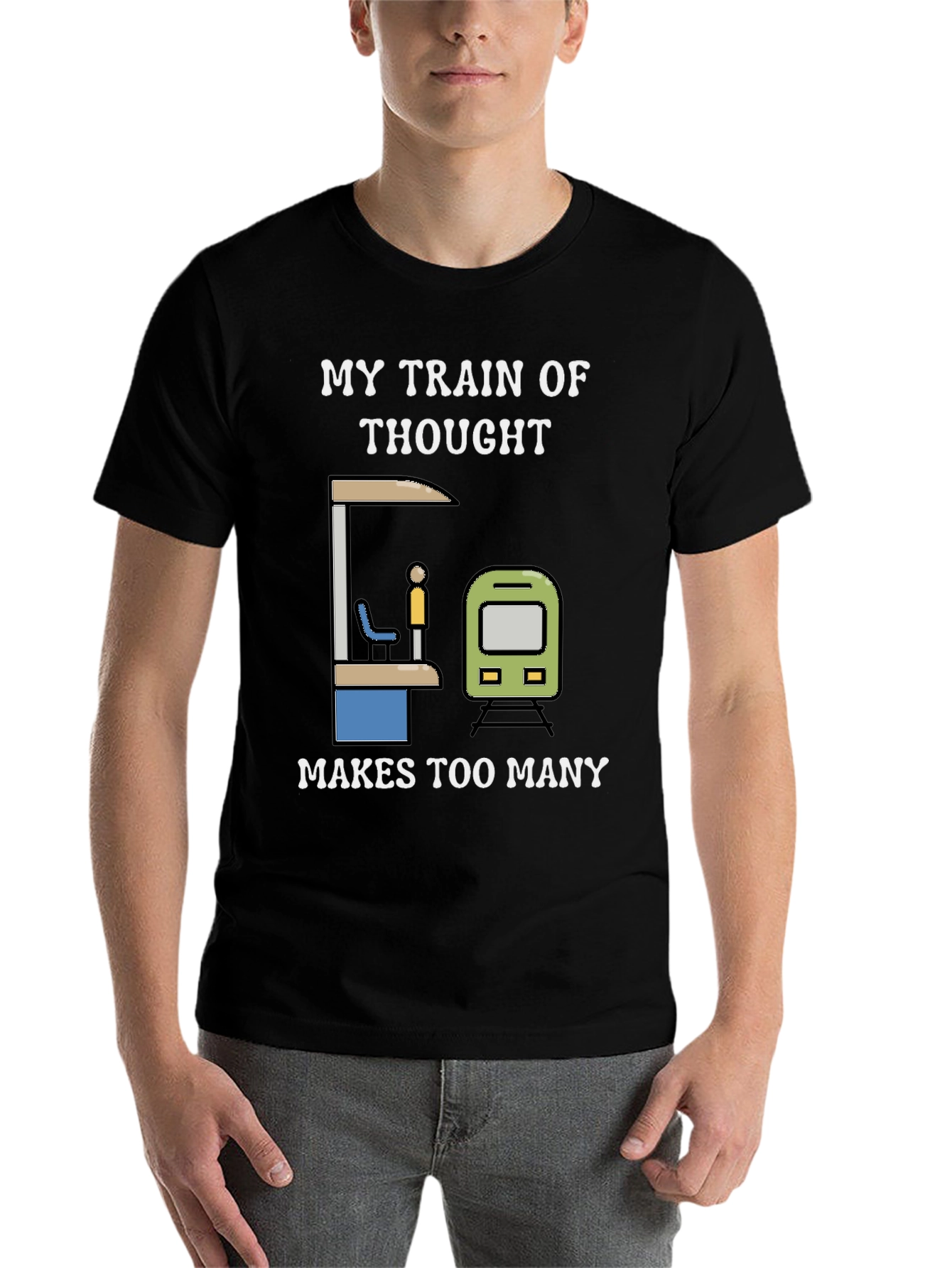 Black Train of Thought Graphic Tee view 7