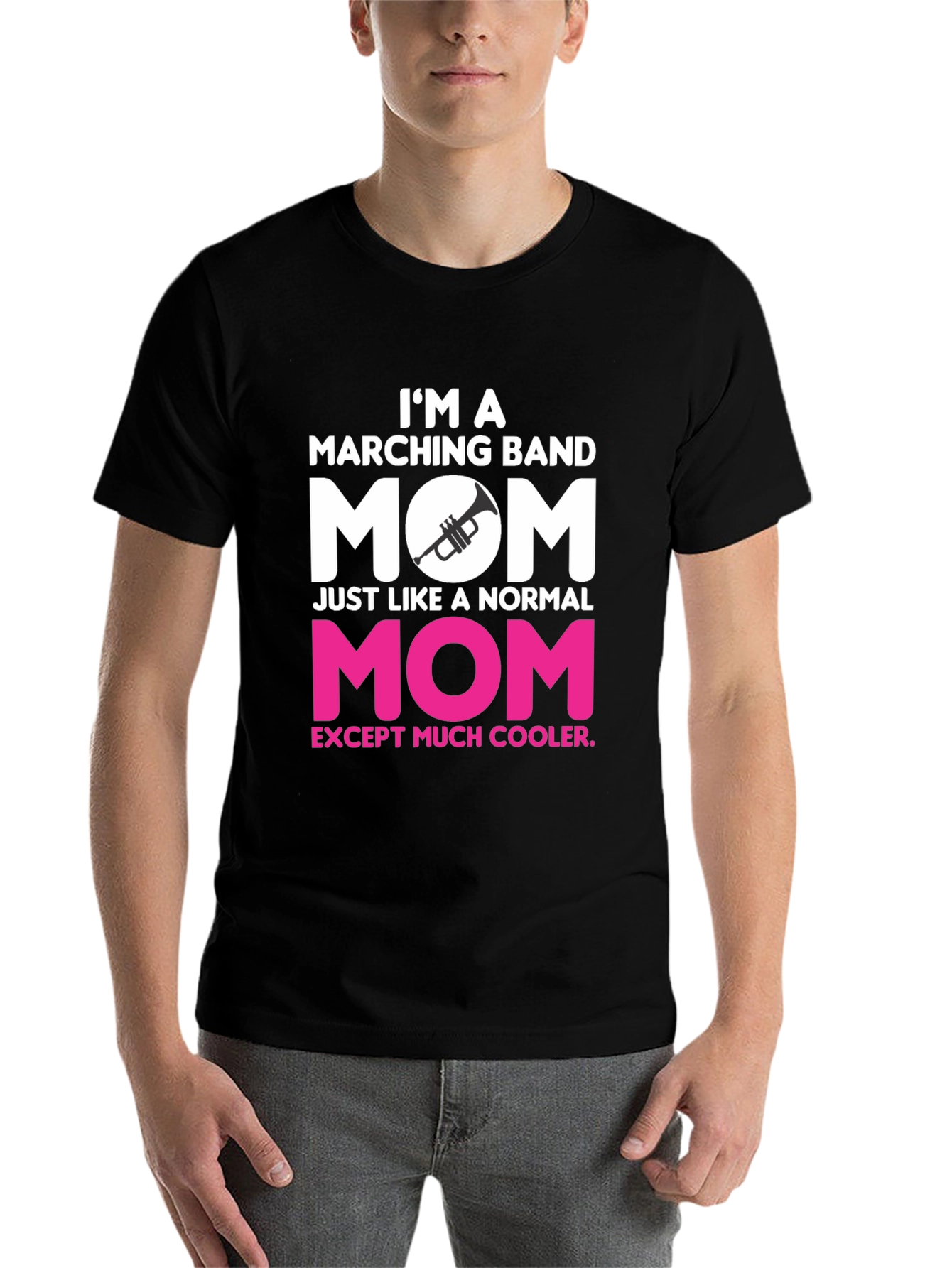 Black Marching Band Mom T-Shirt - Cooler Than Normal! view 7