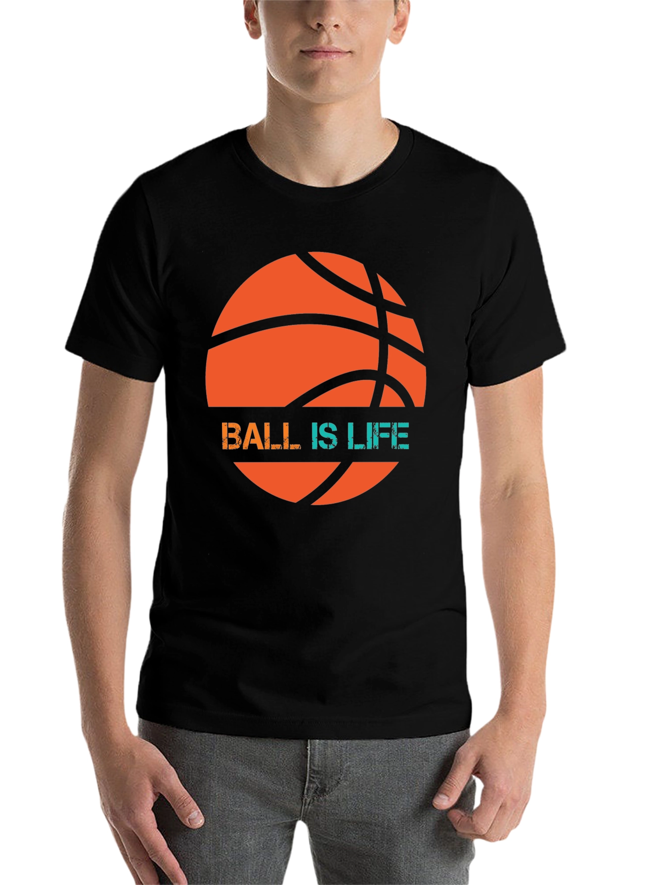 Black Ball is Life Graphic Tee - Basketball T-Shirt view 7