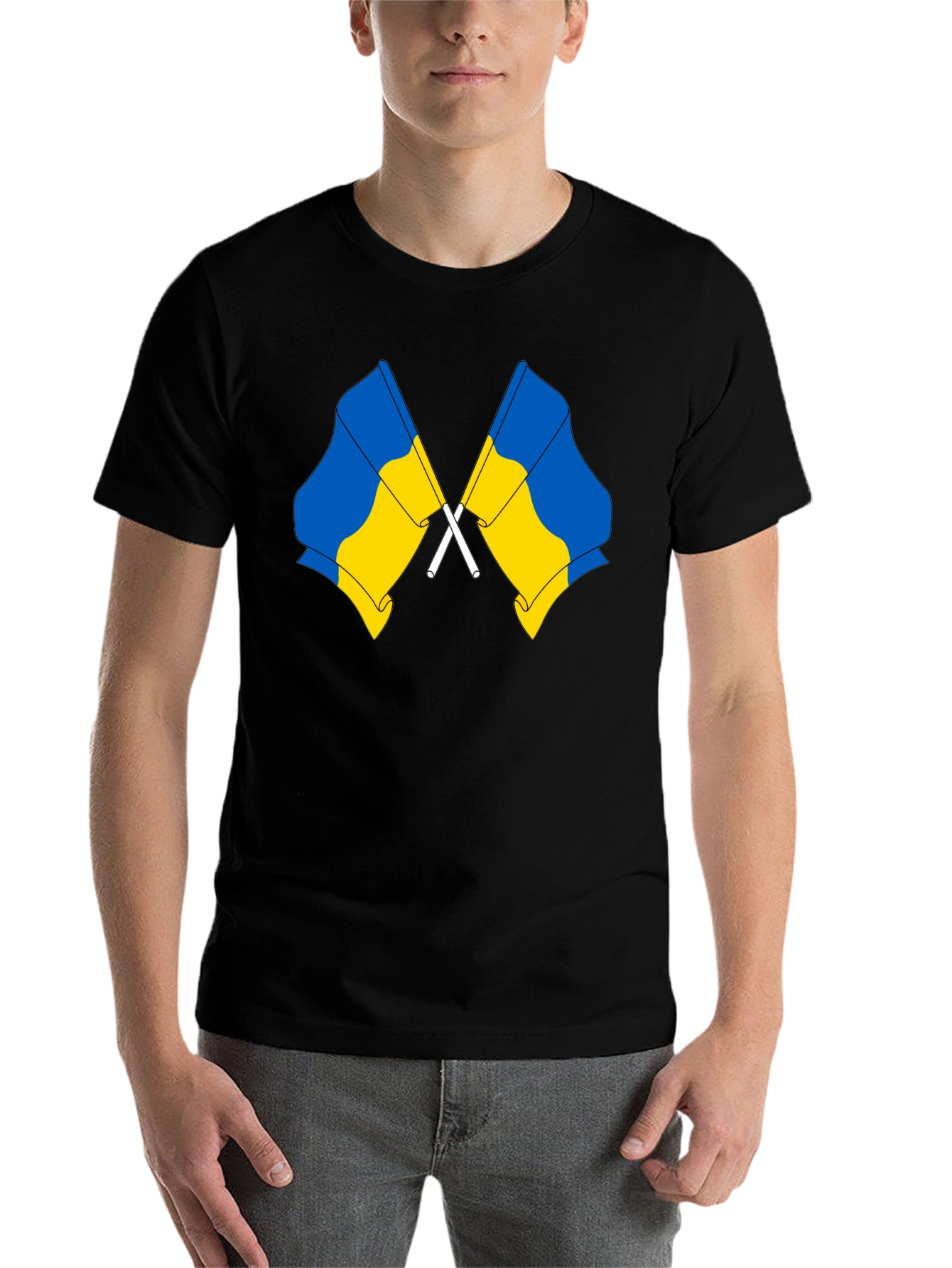Black Ukraine Flags T-Shirt view 7