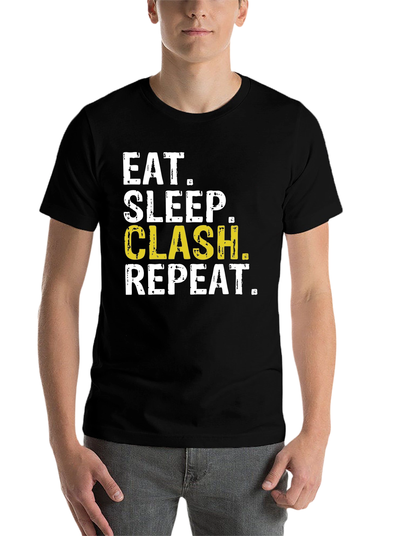 Black Eat Sleep Clash Repeat Black T-Shirt view 7