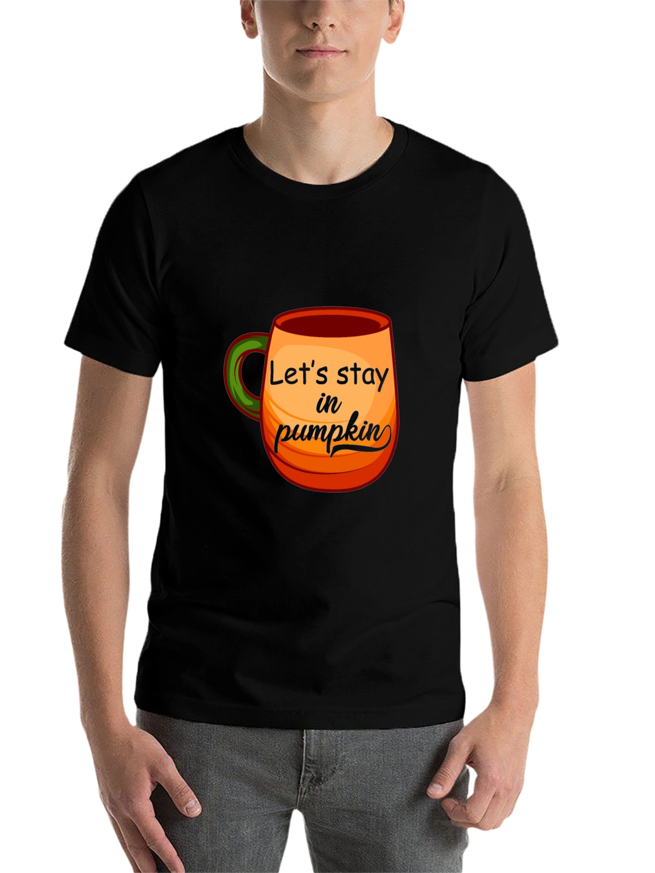 Black Stay In Pumpkin Black T-Shirt view 7