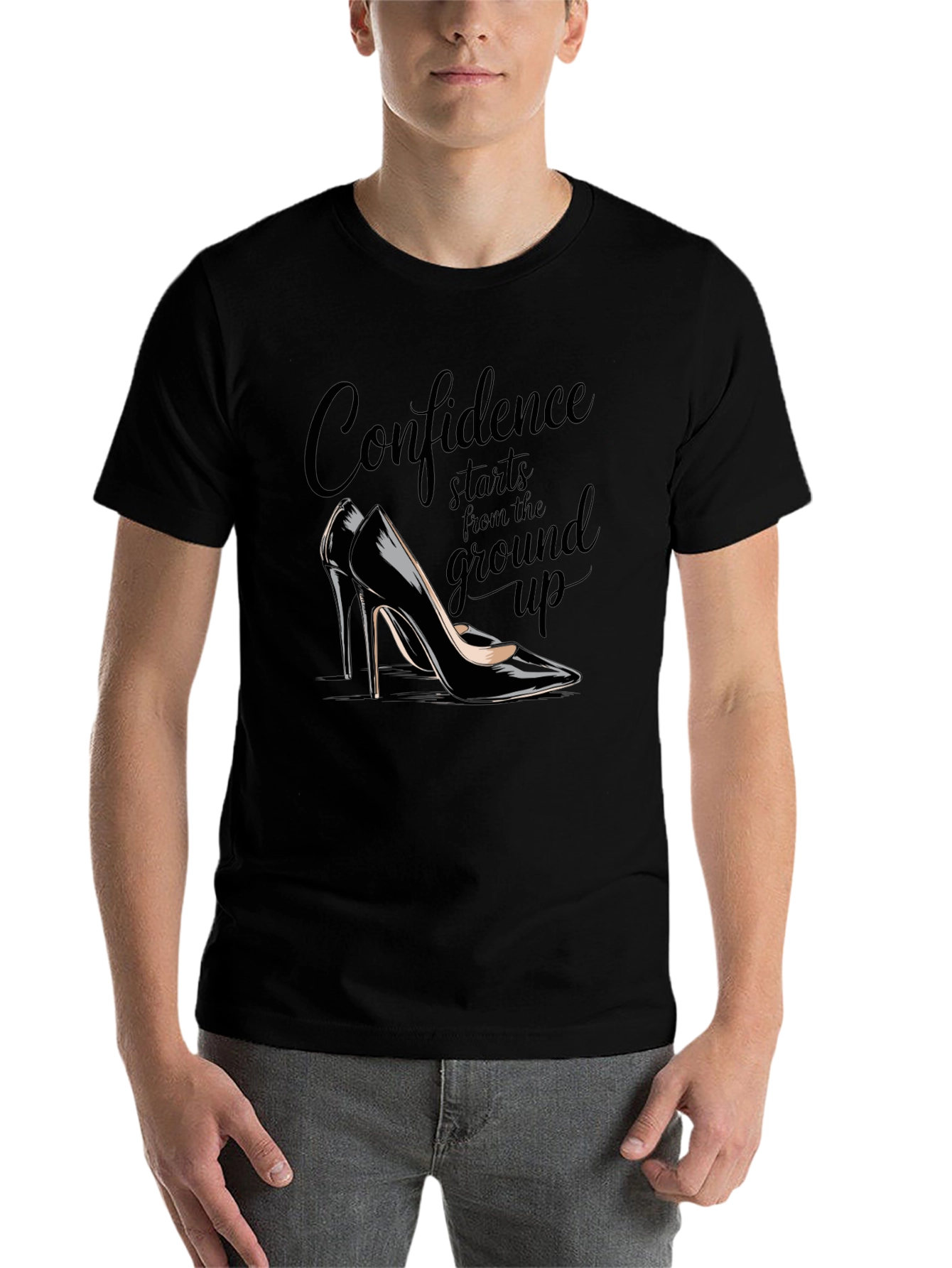 Black Confidence Starts From The Ground Up T-Shirt view 7