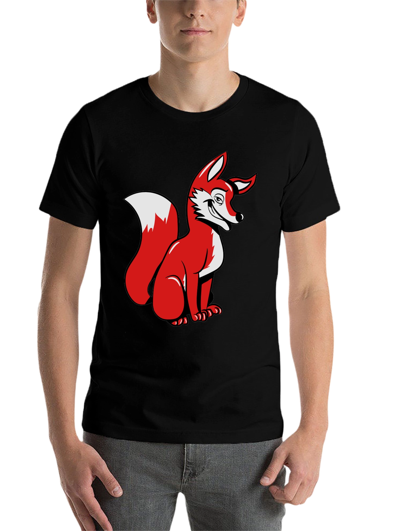 Black Fox Graphic Black T-Shirt view 7