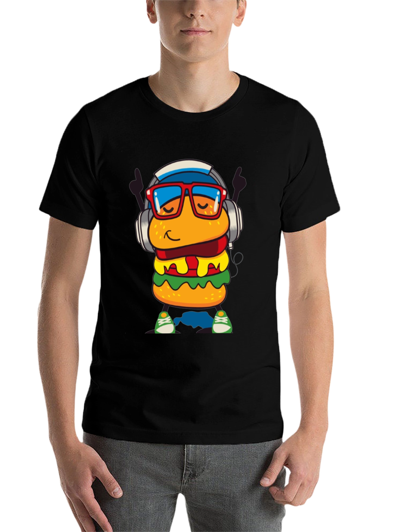 Black Burger Dude Graphic Tee - Black Short Sleeve view 7