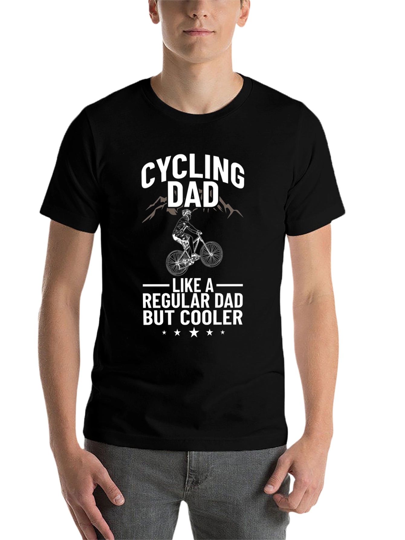 Black Cycling Dad T-Shirt - Regular Dad But Cooler view 7