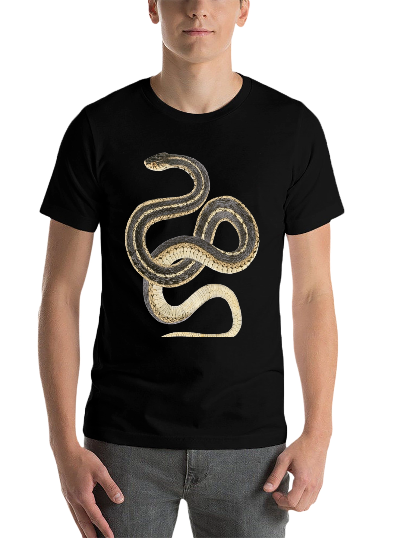 Black Snake Graphic T-Shirt - Black Cotton Tee view 7