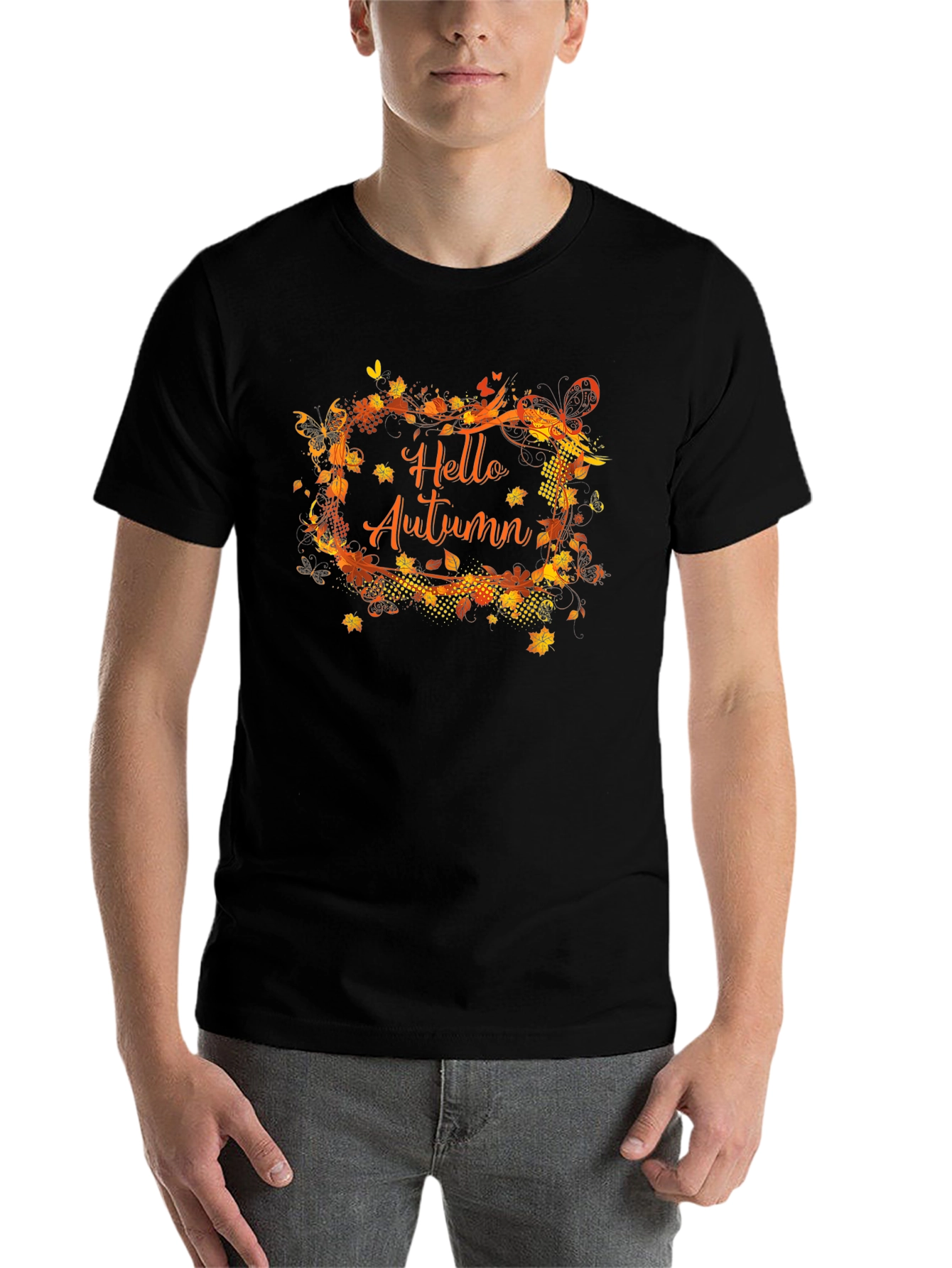 Black Hello Autumn Graphic Tee view 7