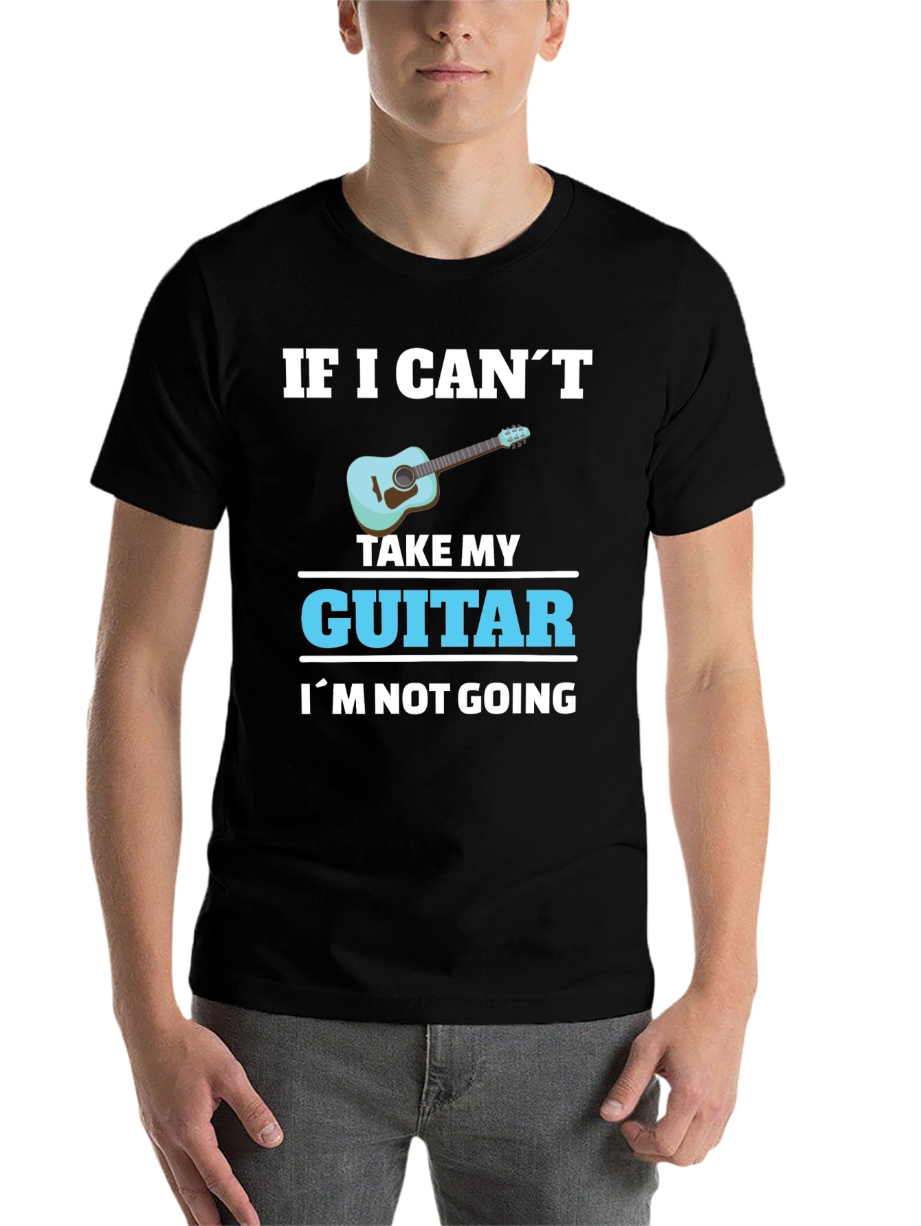 Black Guitar Lover T-Shirt: If I Can't Take My Guitar... view 7