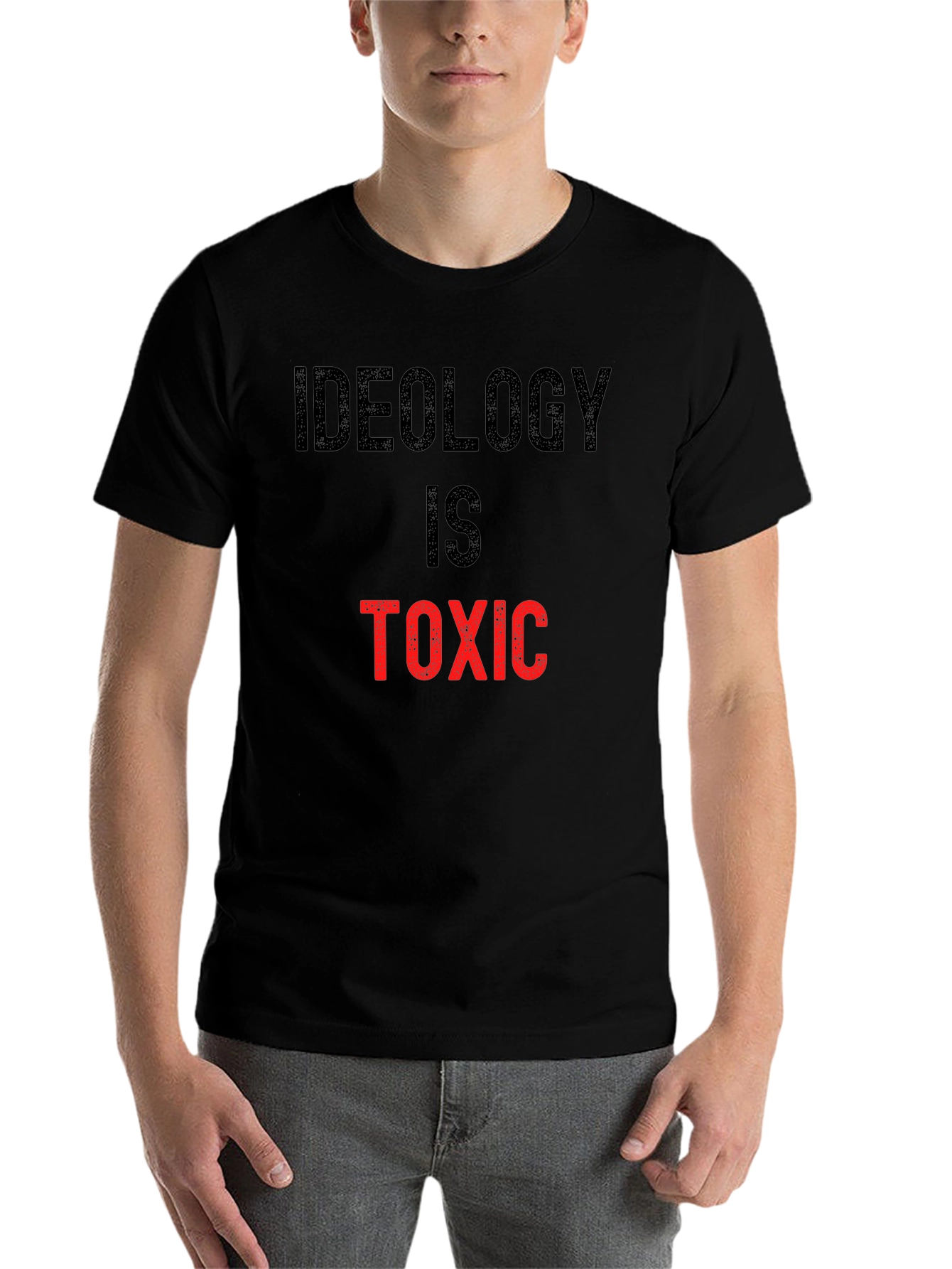 Black Ideology is Toxic Graphic Tee - Anti-Ideology Statement Shirt view 7