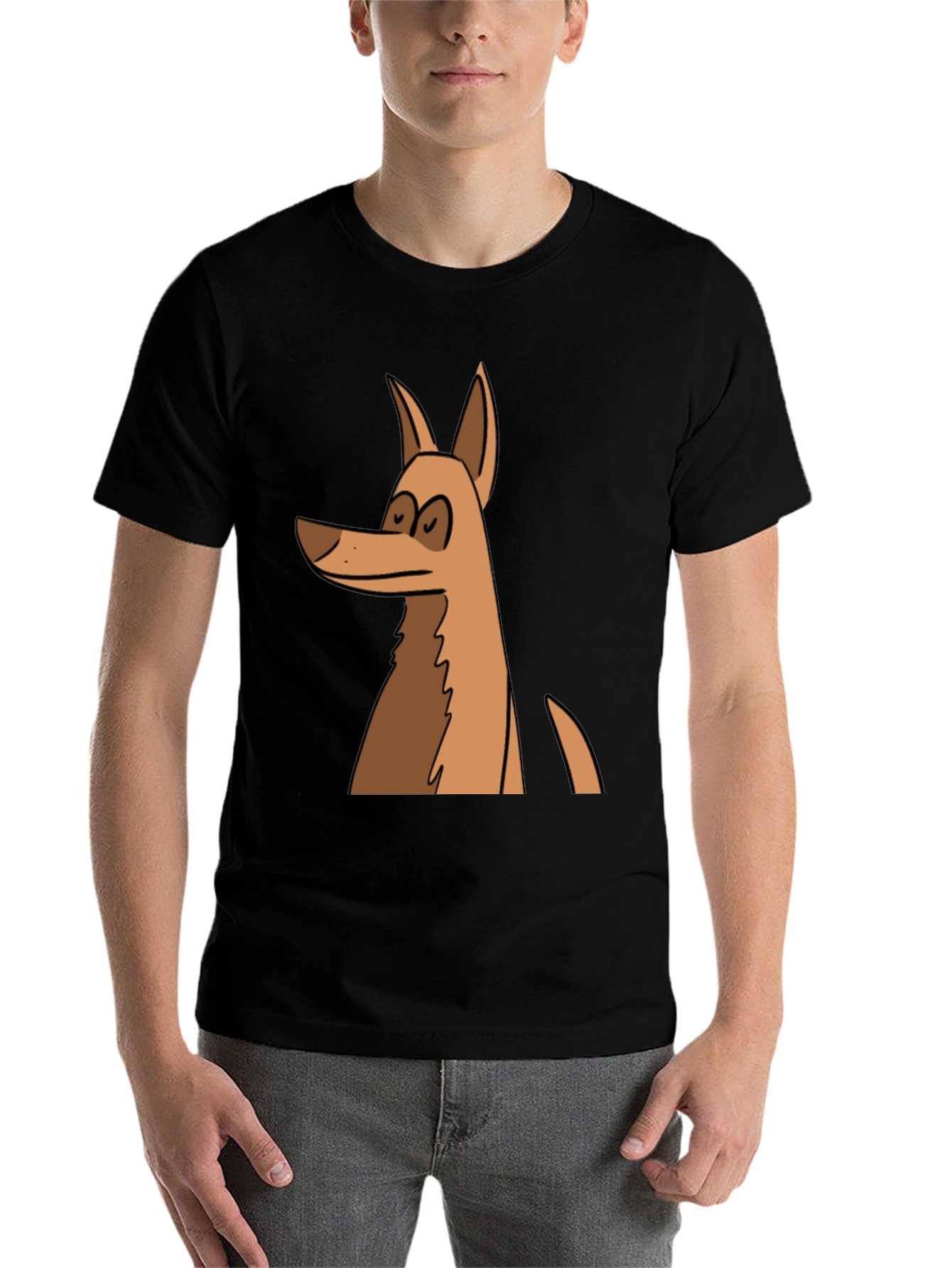 Black Funny Dog Graphic Tee - Black Unisex T-Shirt view 7