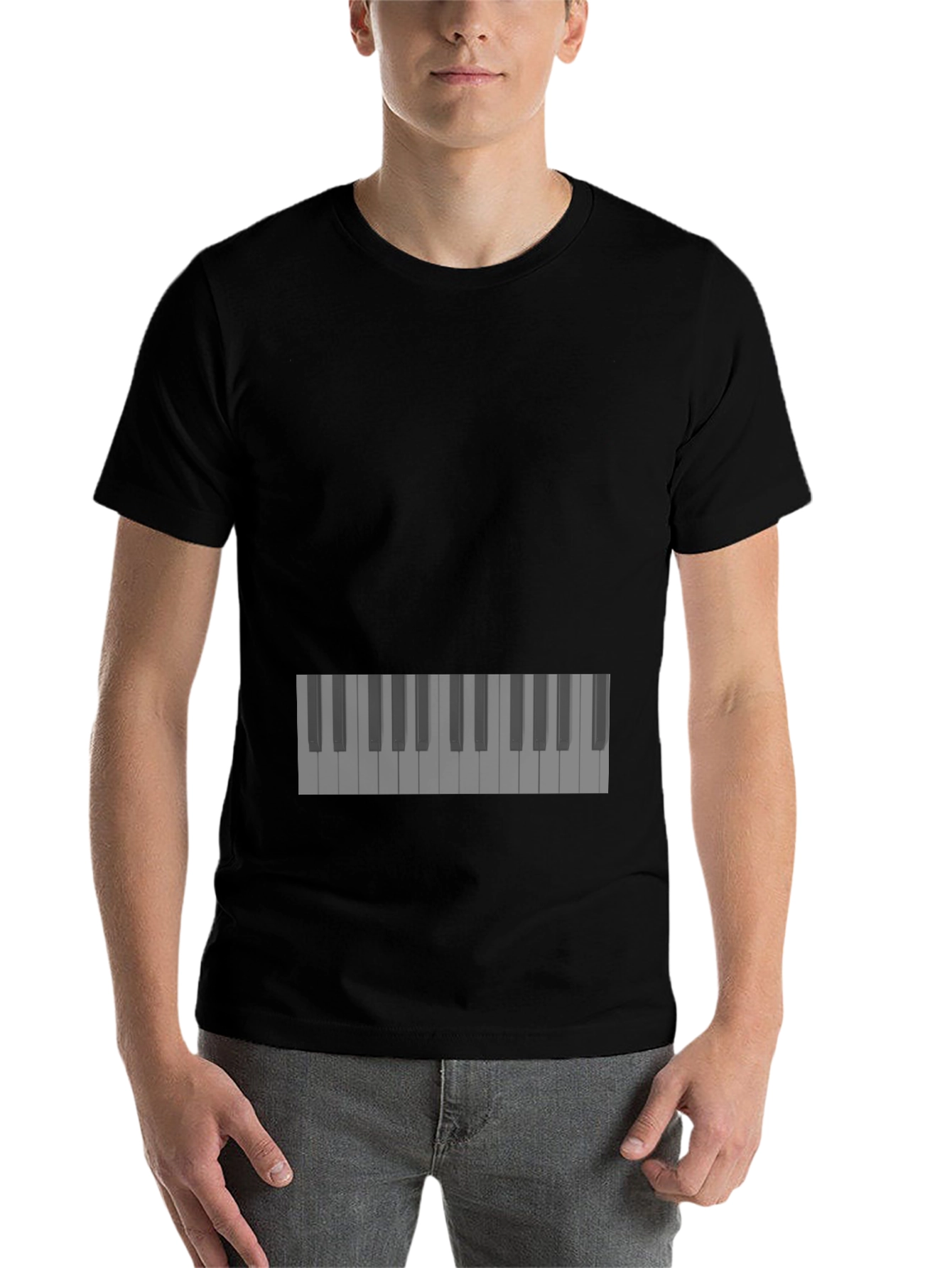 Black Piano Keys Black T-Shirt view 7
