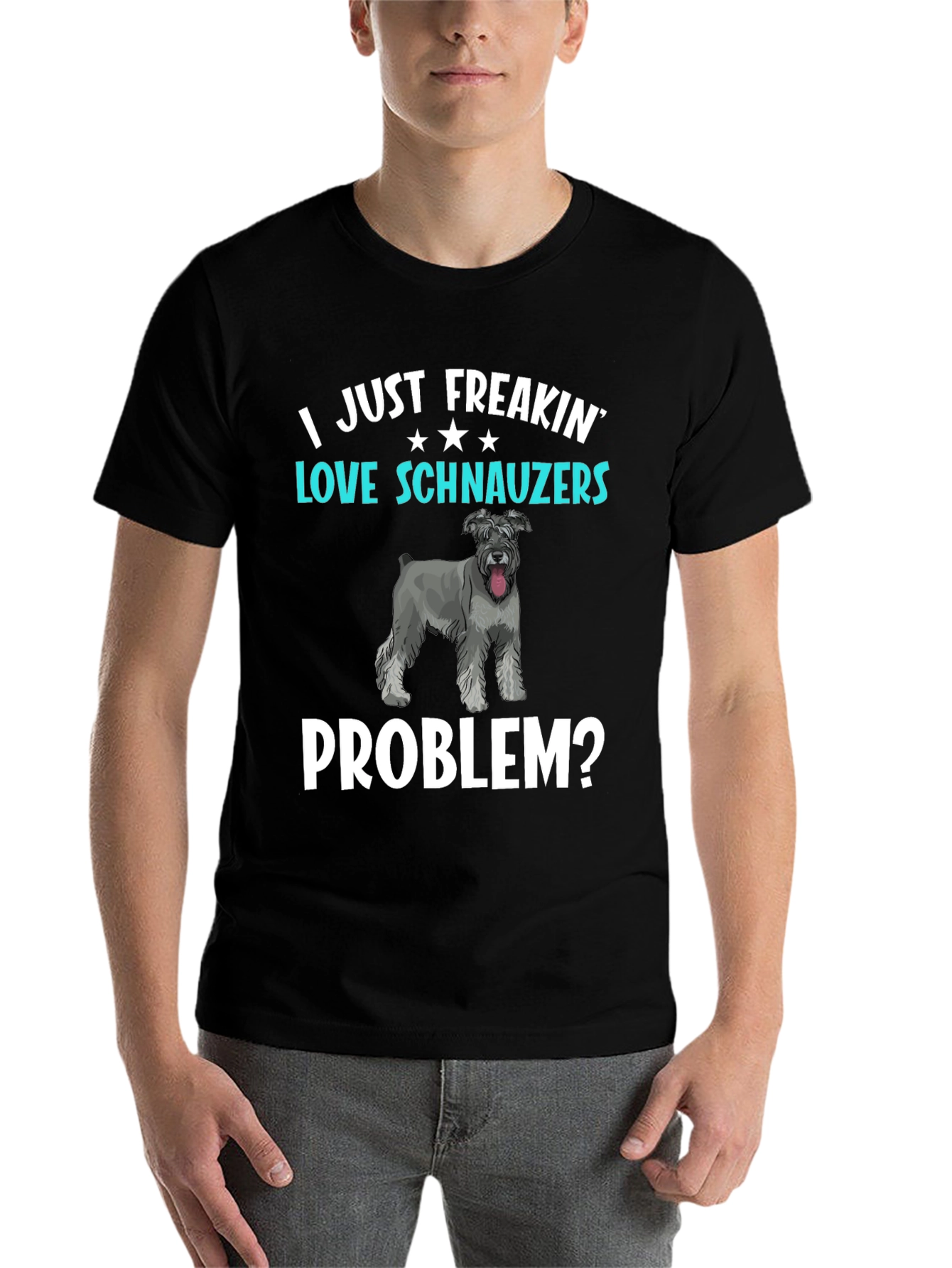 Black I Love Schnauzers T-Shirt Funny Dog Lover Tee view 7