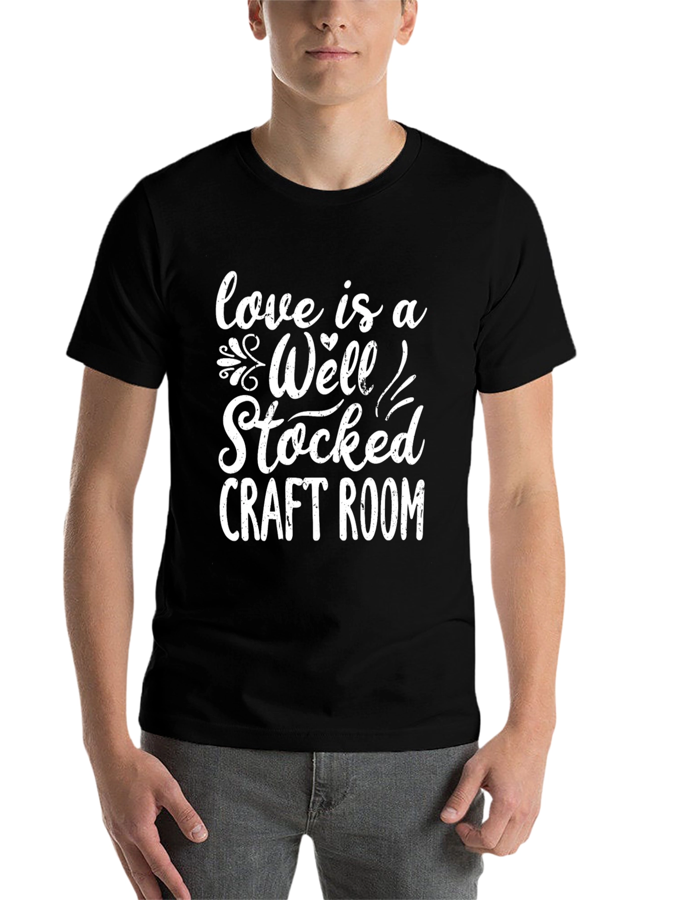 Love is a Well Stocked Craft Room Black Graphic Tee - 7