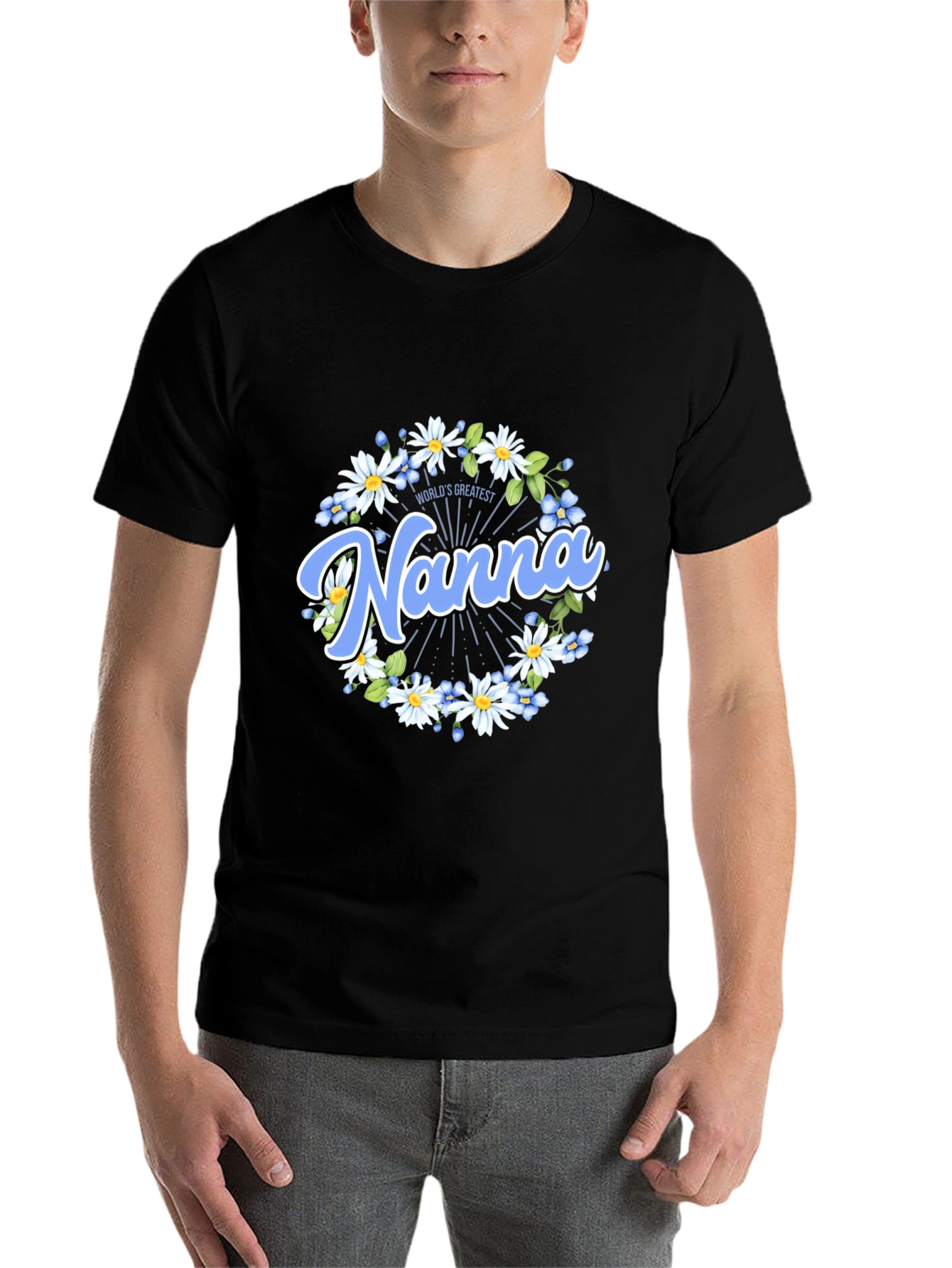 Black World's Greatest Nanna Graphic T-Shirt view 7