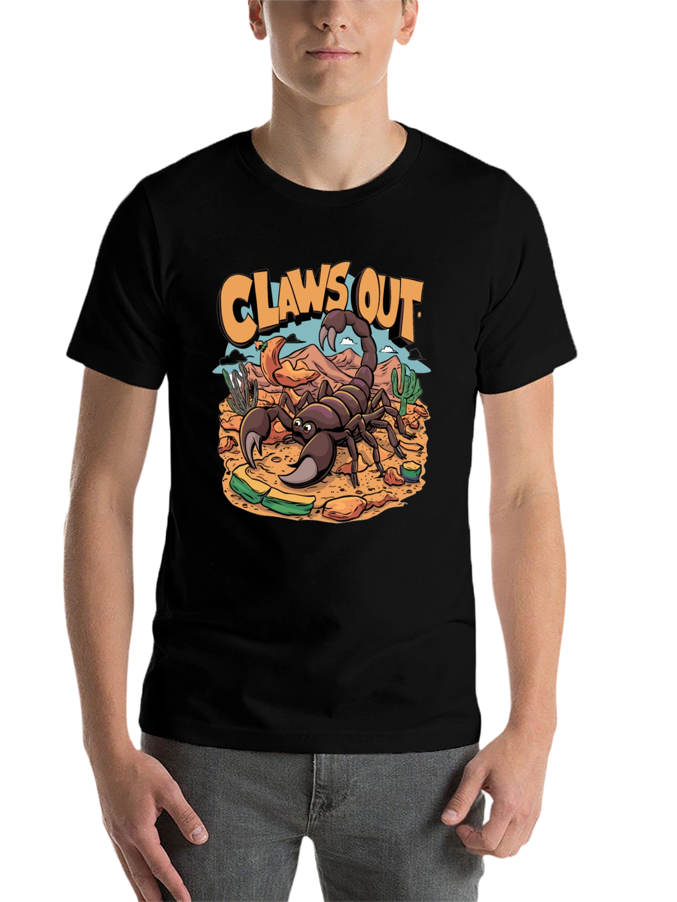 Black Claws Out Scorpion T-Shirt - Desert Design view 7