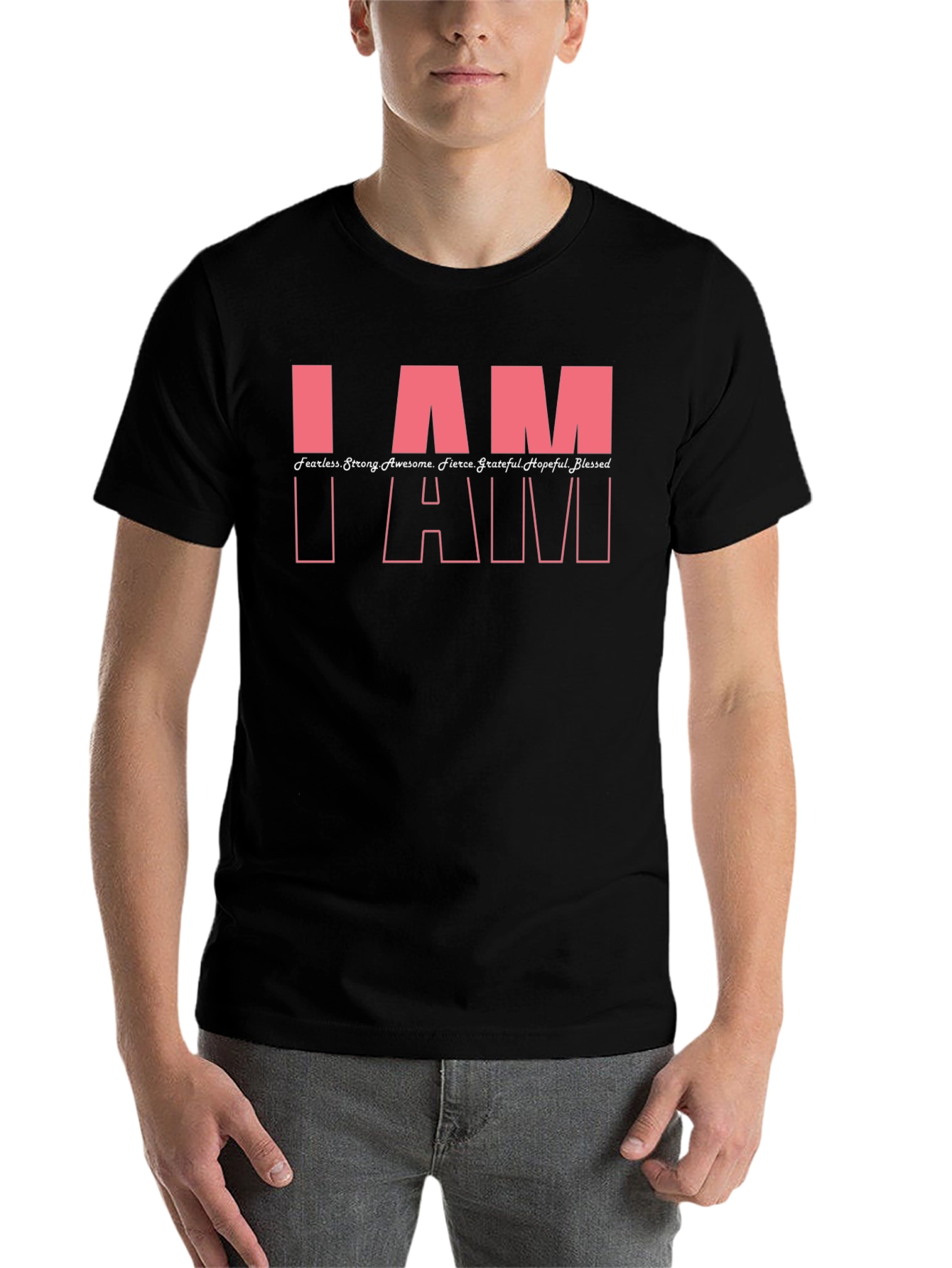 Black Empowering I AM T-Shirt - Black view 7