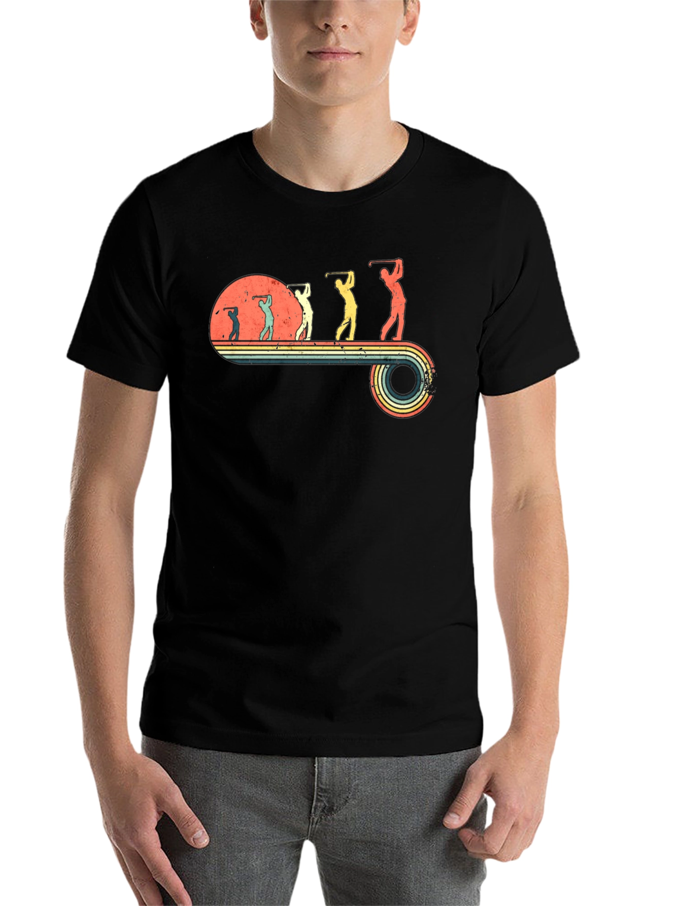 Black Retro Golf Evolution Tee - Black view 7