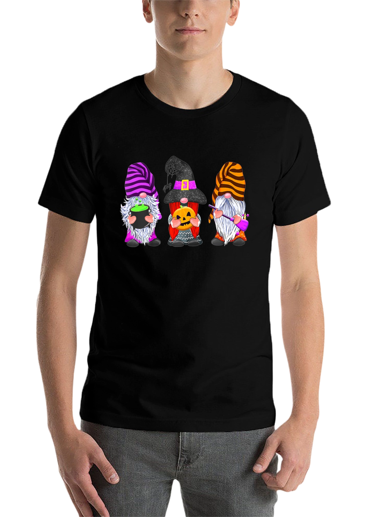 Black Halloween Gnome T-Shirt view 7