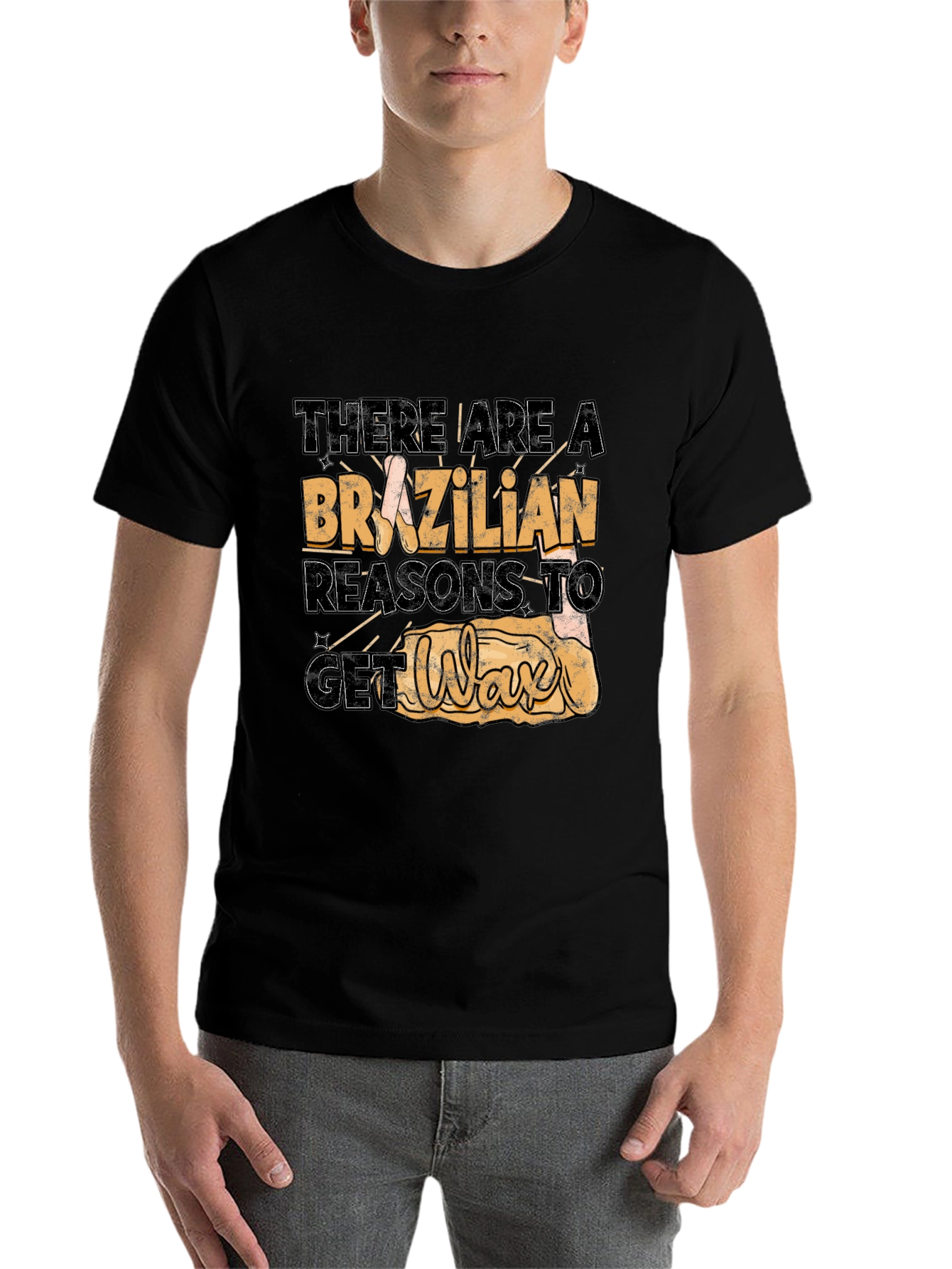 Black Brazilian Wax Reasons T-Shirt view 7