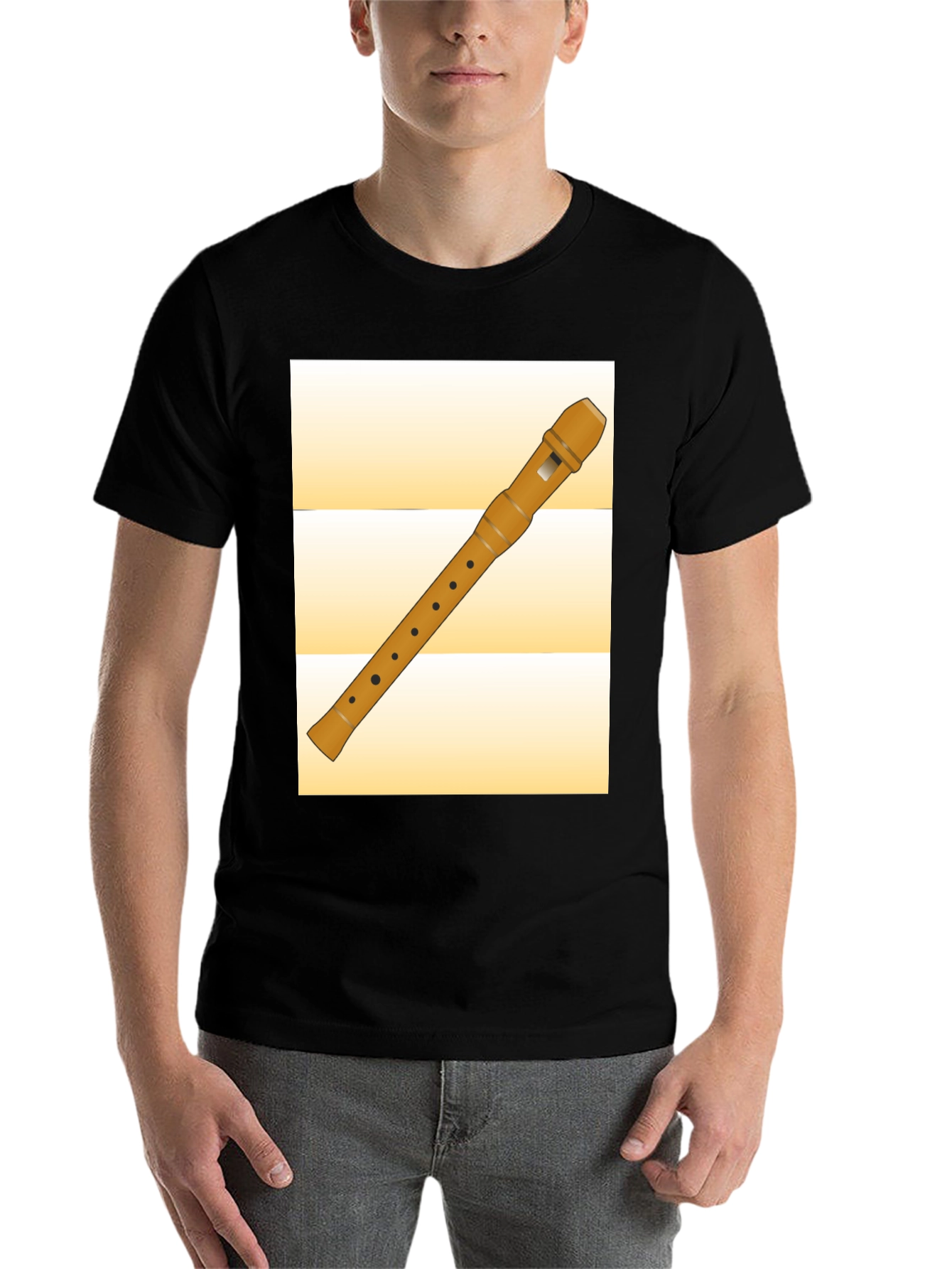 Black Recorders Instrument T-Shirt view 7