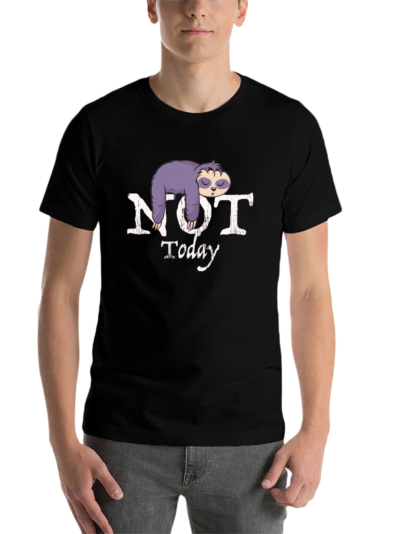 Black Not Today Sloth Graphic Tee view 7