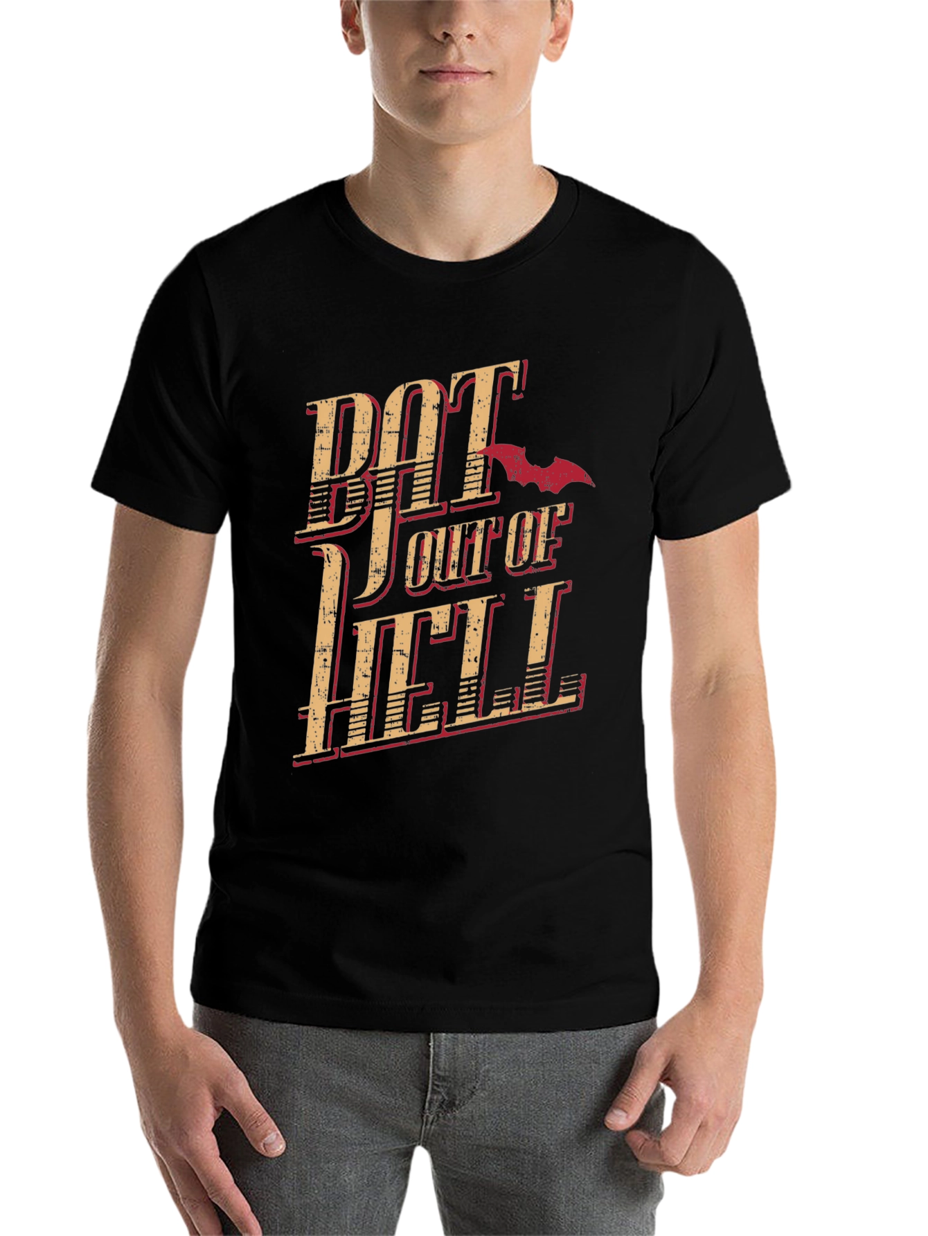 Black Bat Out of Hell Graphic T-Shirt - Vintage Style view 7