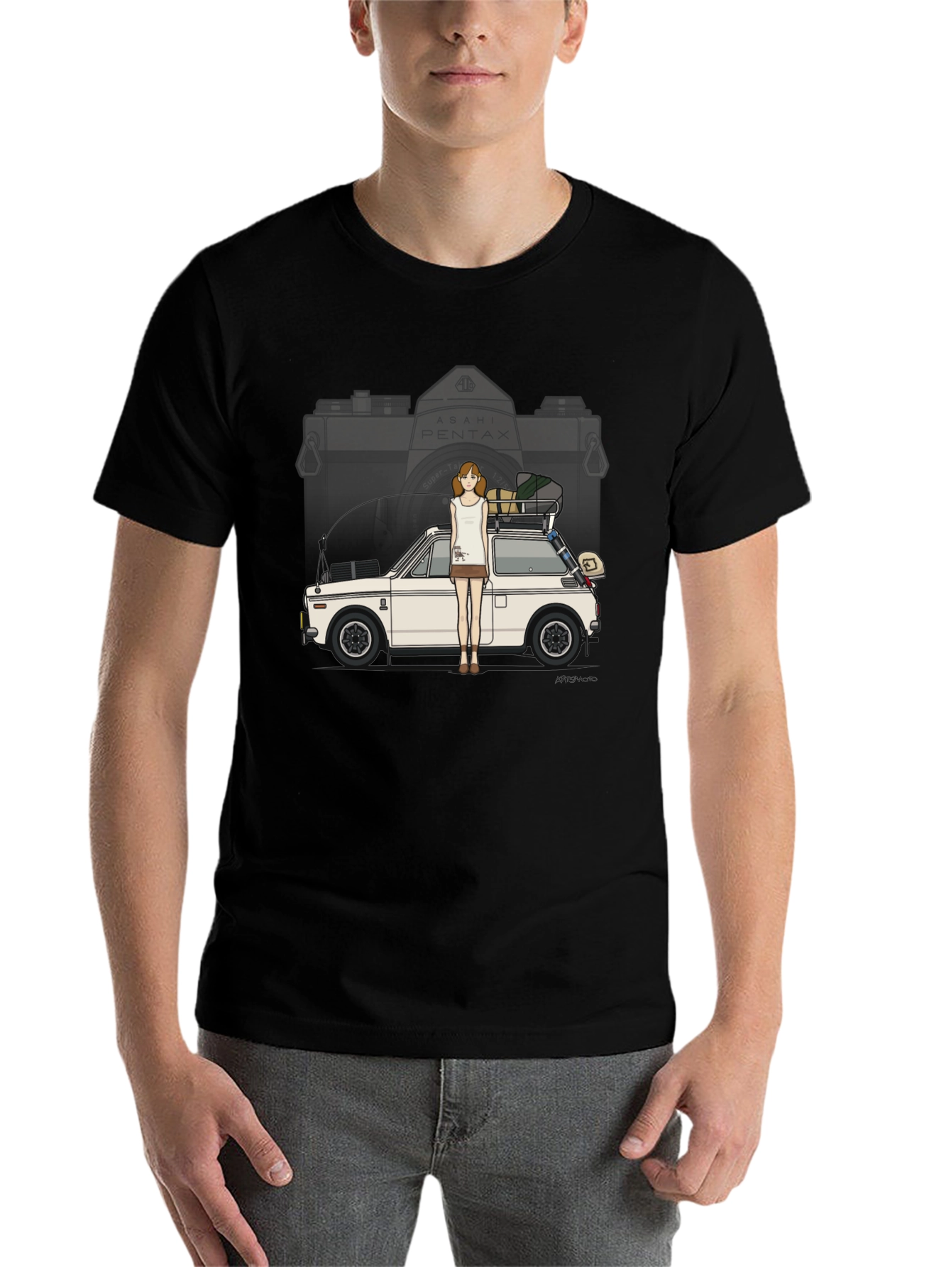 Black Vintage Camera Car T-Shirt - Retro Style view 7
