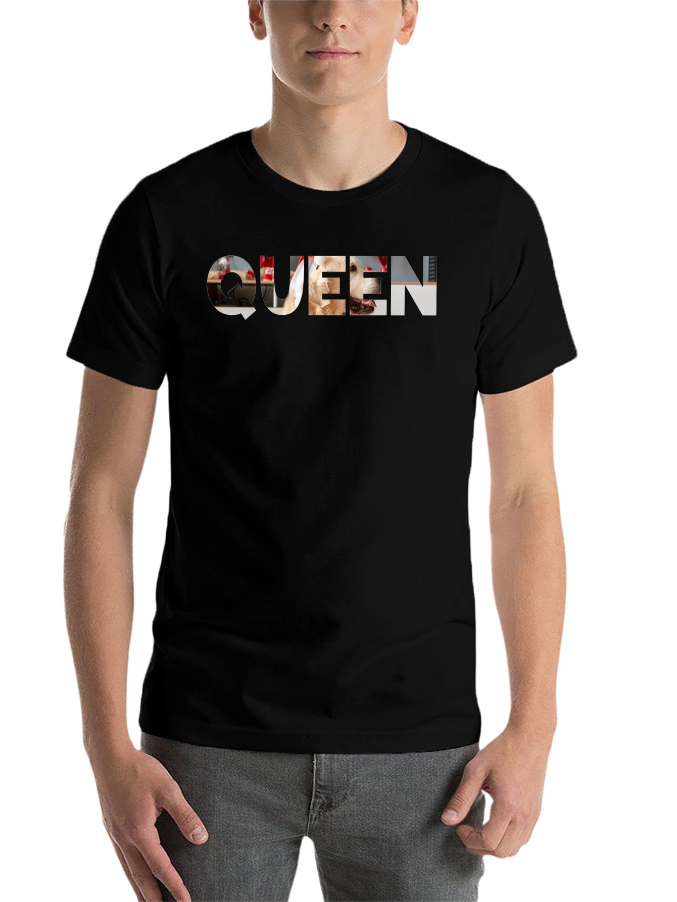 Black Queen Dog Graphic Tee - Black view 7