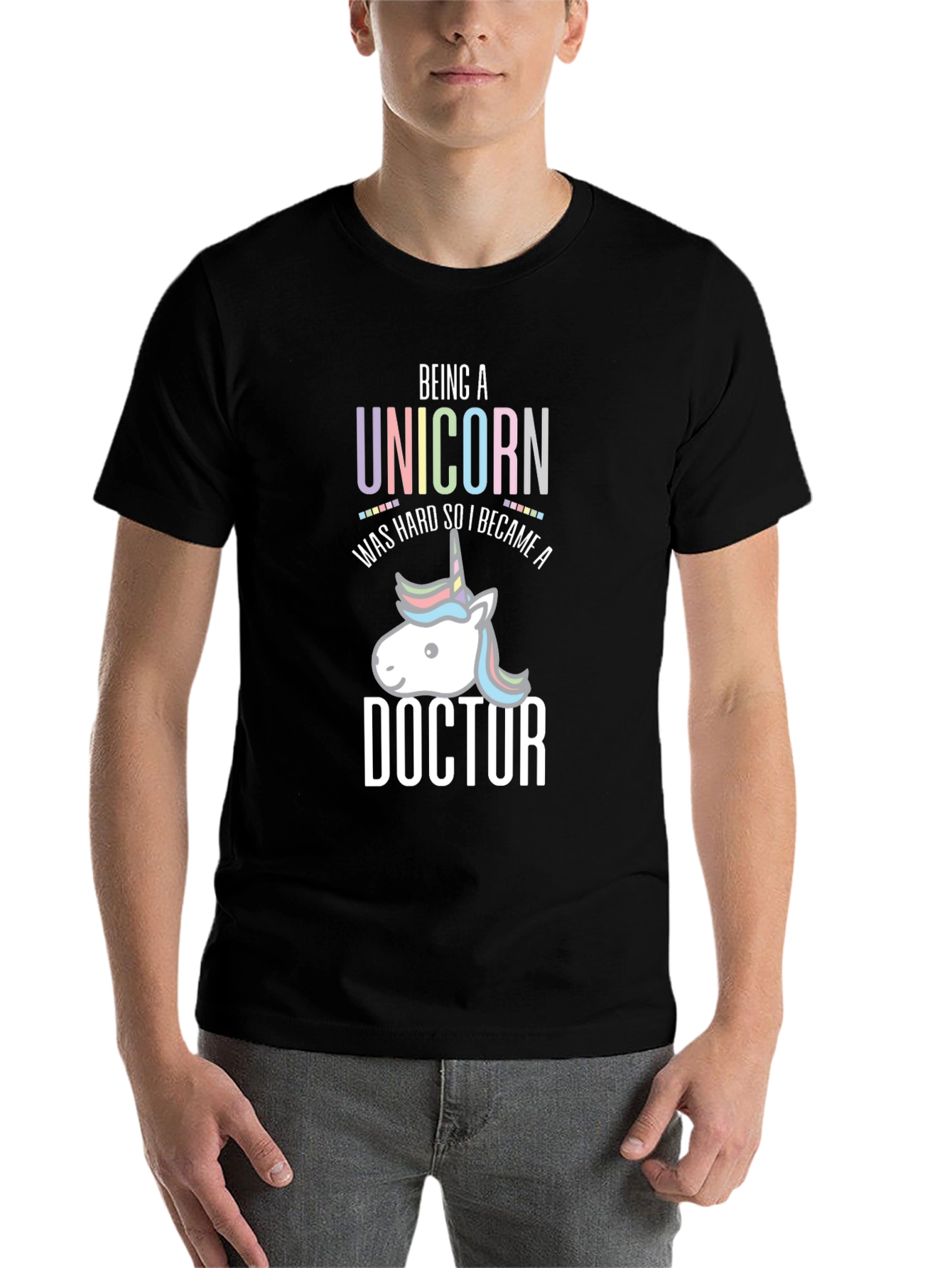 Black Unicorn Doctor T-Shirt - Funny Medical Tee view 7