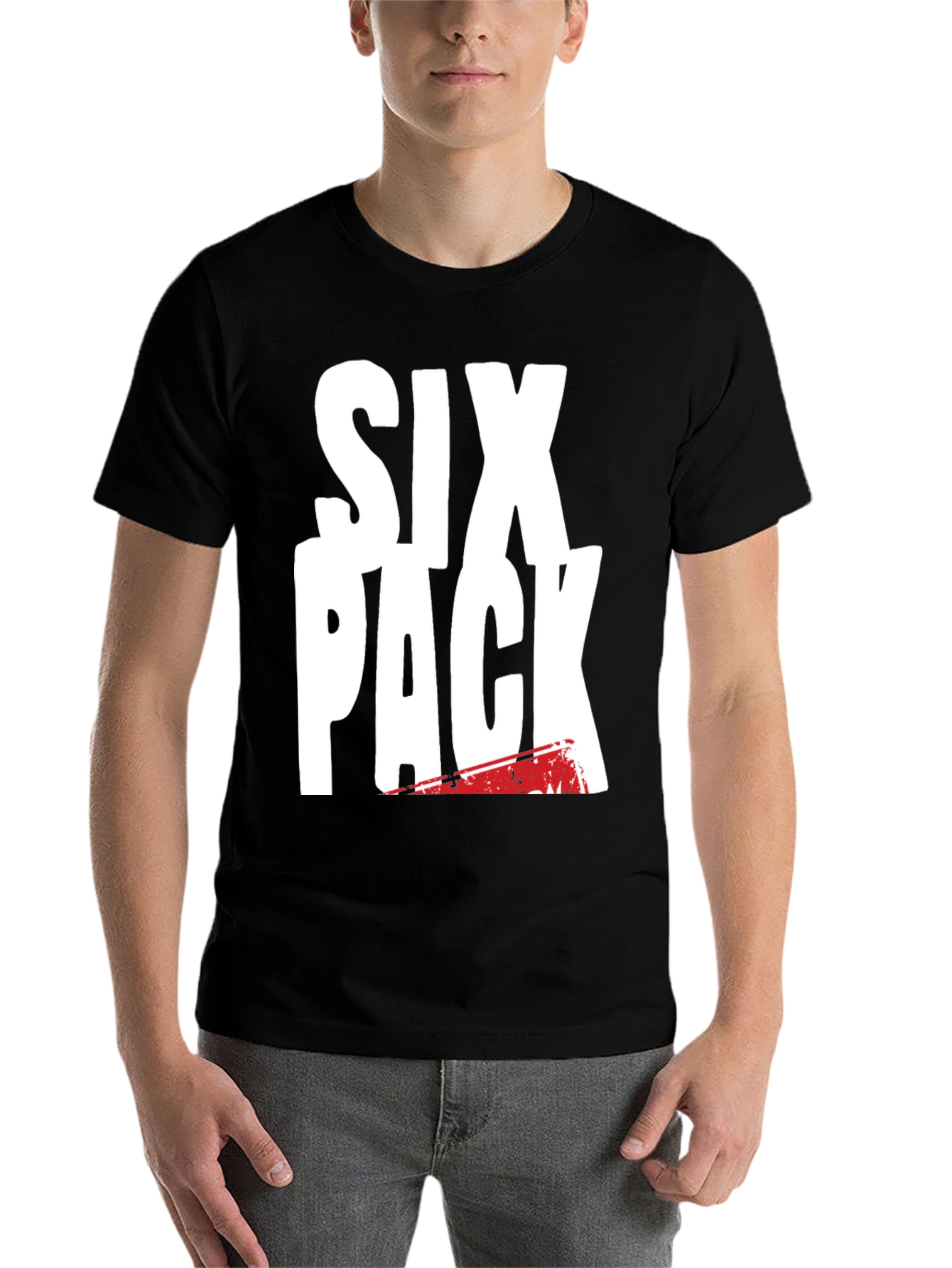 Black Six Pack Graphic Tee - Black Cotton T-Shirt view 7