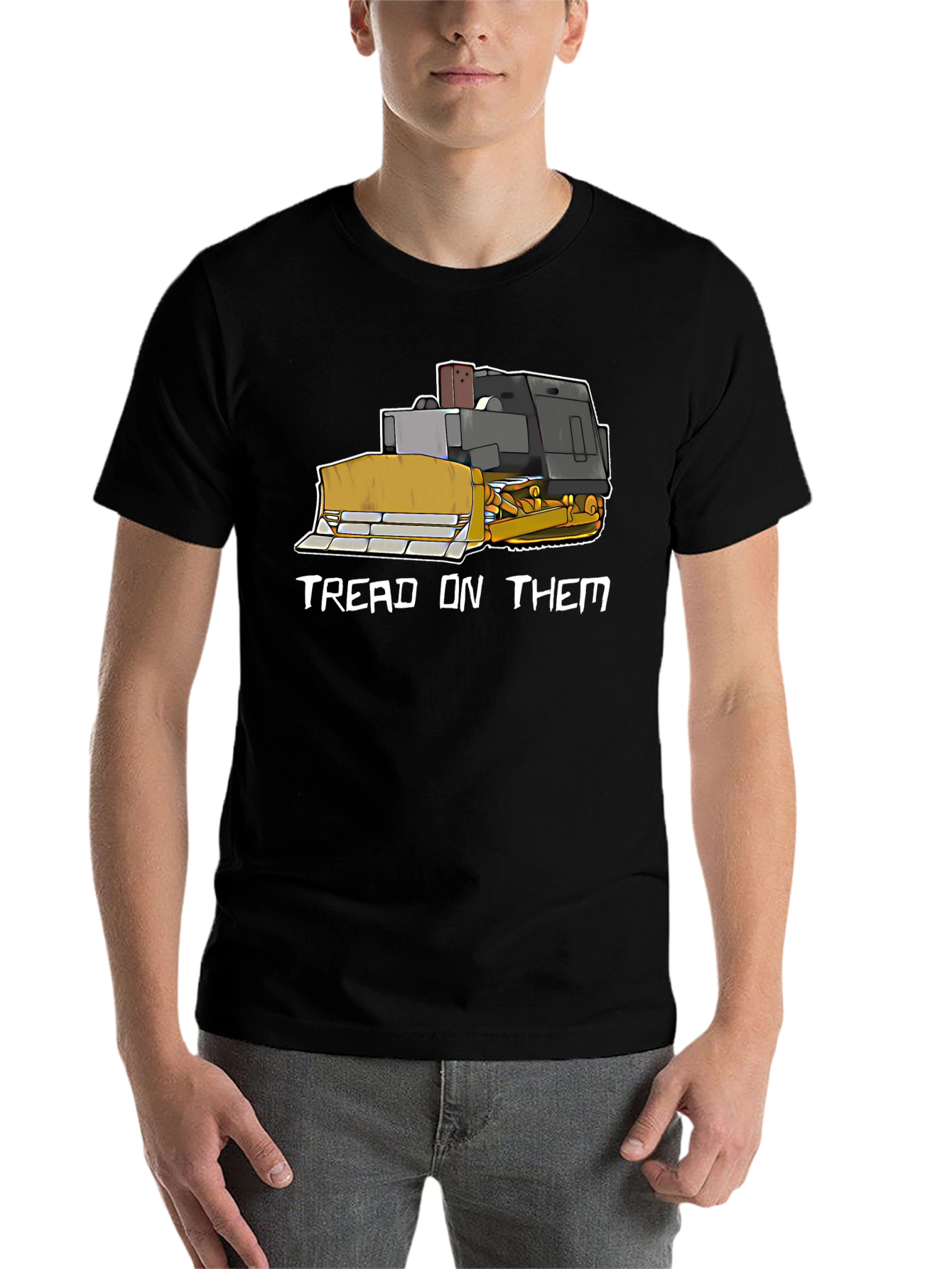 Black Tread On Them Funny Bulldozer T-Shirt view 7