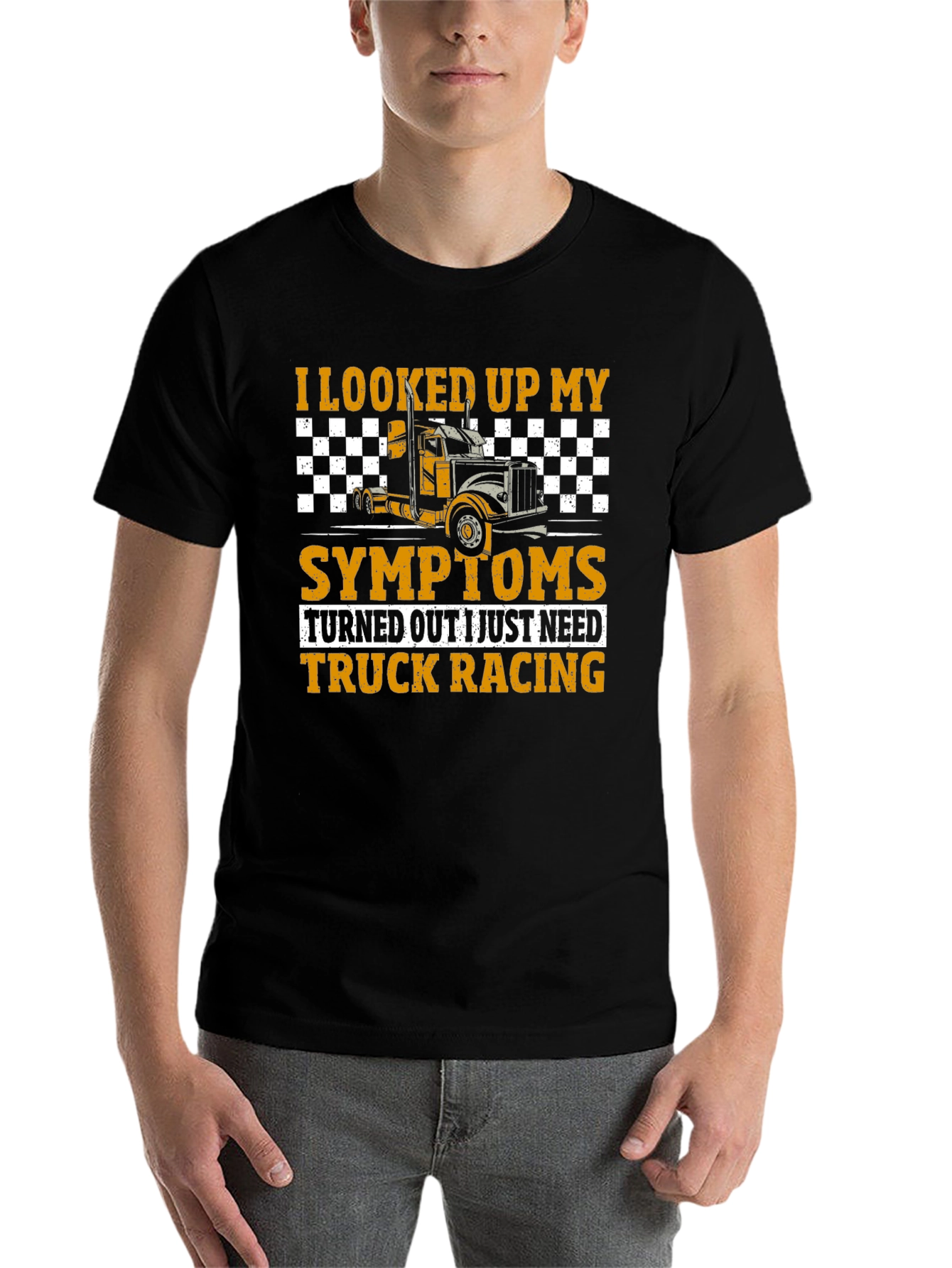 Black Truck Racing T-Shirt - Symptom Relief Funny Tee view 7