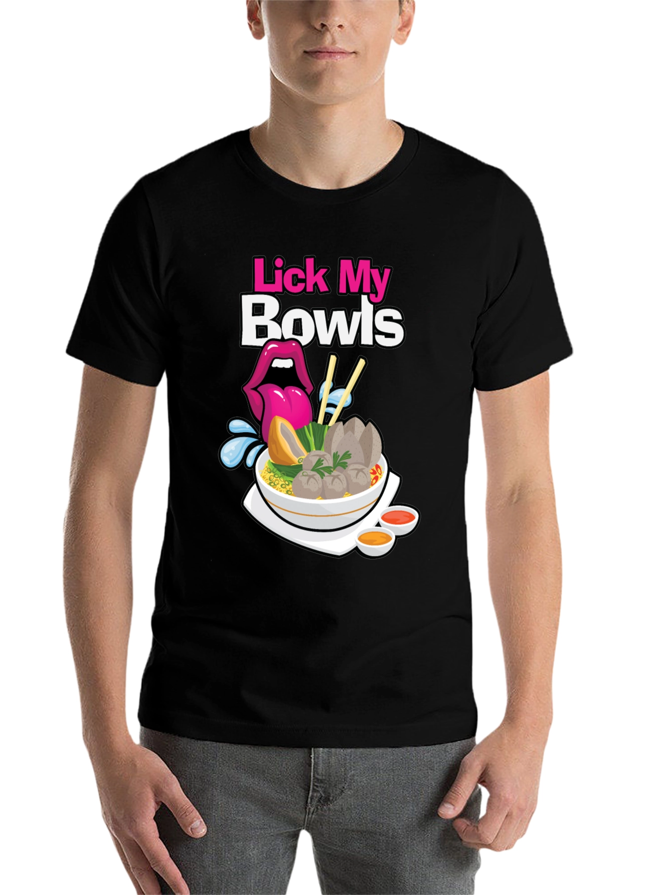 Black Lick My Bowls Graphic T-Shirt view 7