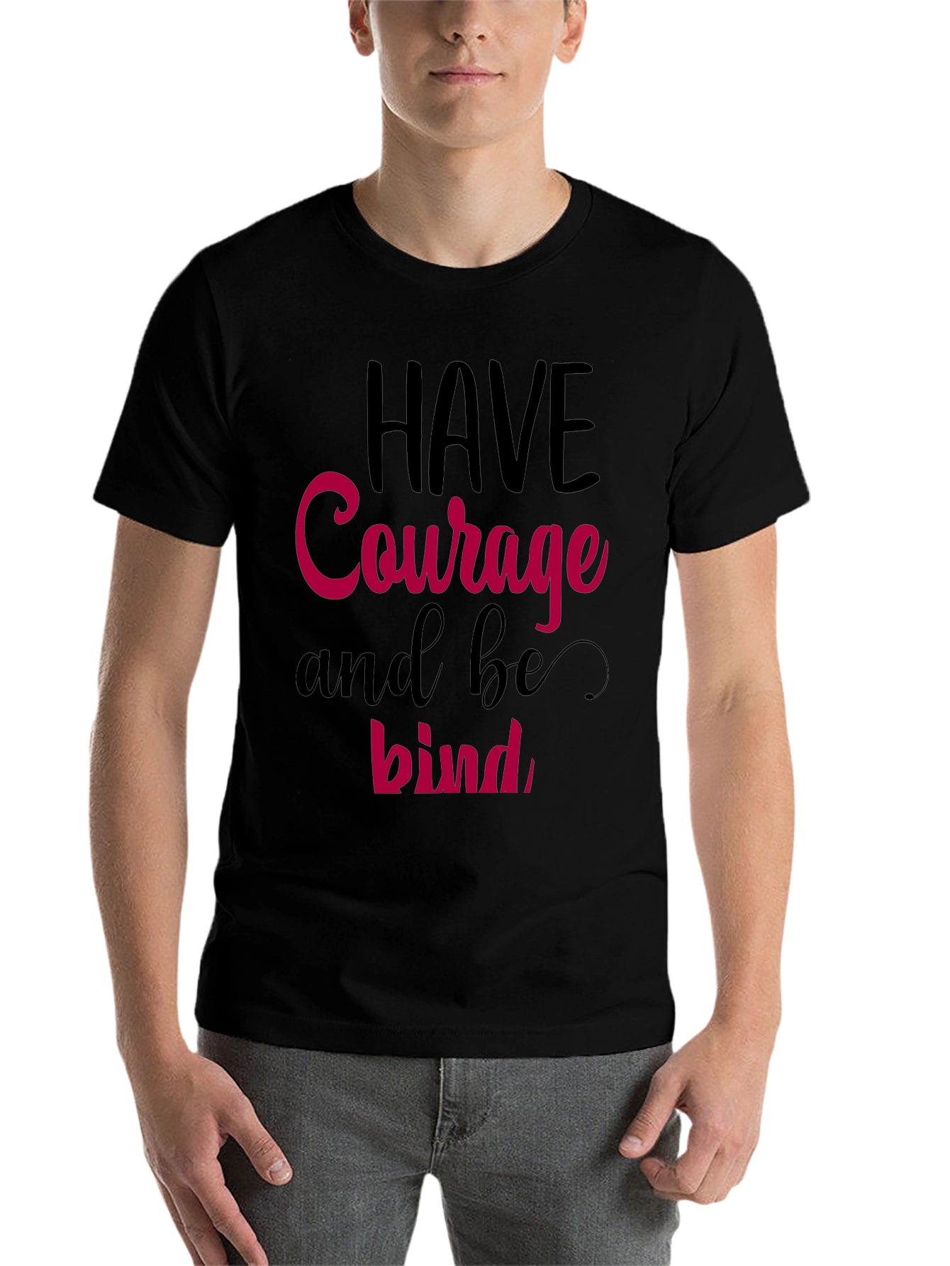 Black Have Courage and be Kind Graphic Tee view 7