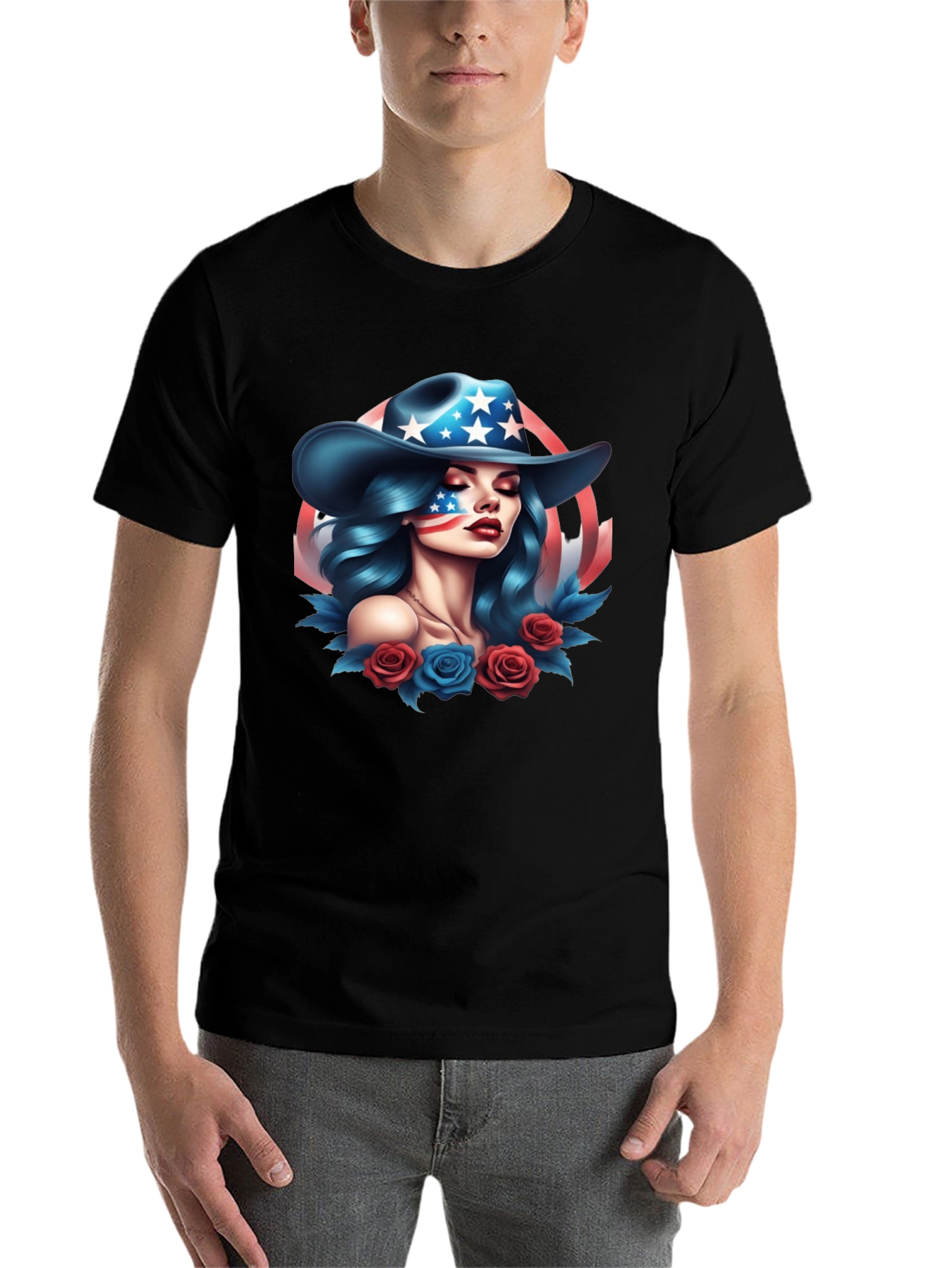 Black American Girl Graphic Tee - Patriotic Style view 7