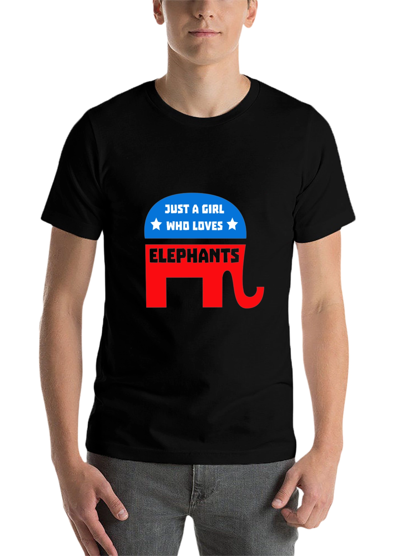 Black Girl Loves Elephants T-Shirt view 7