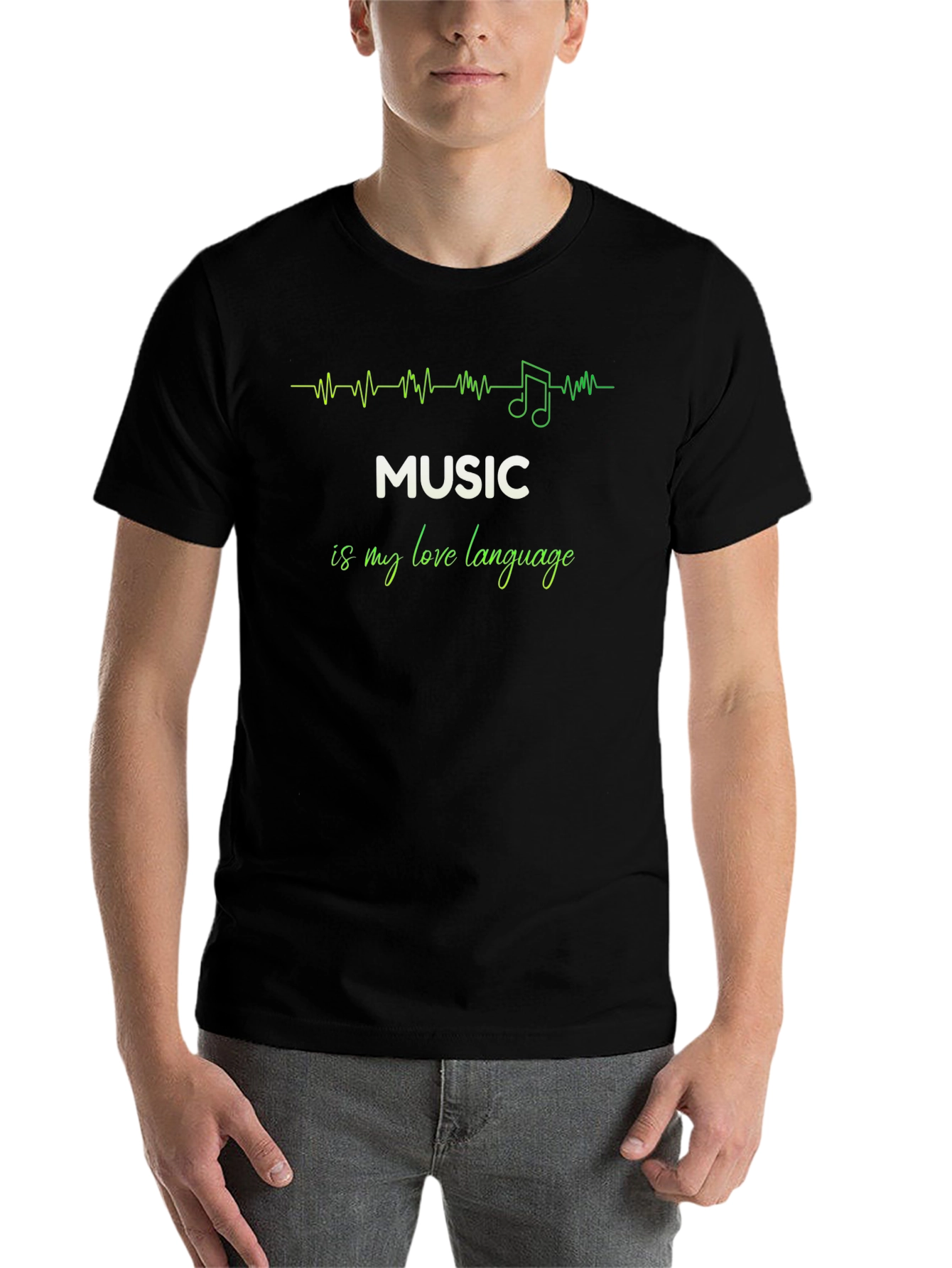 Black Music is My Love Language Black T-Shirt view 7