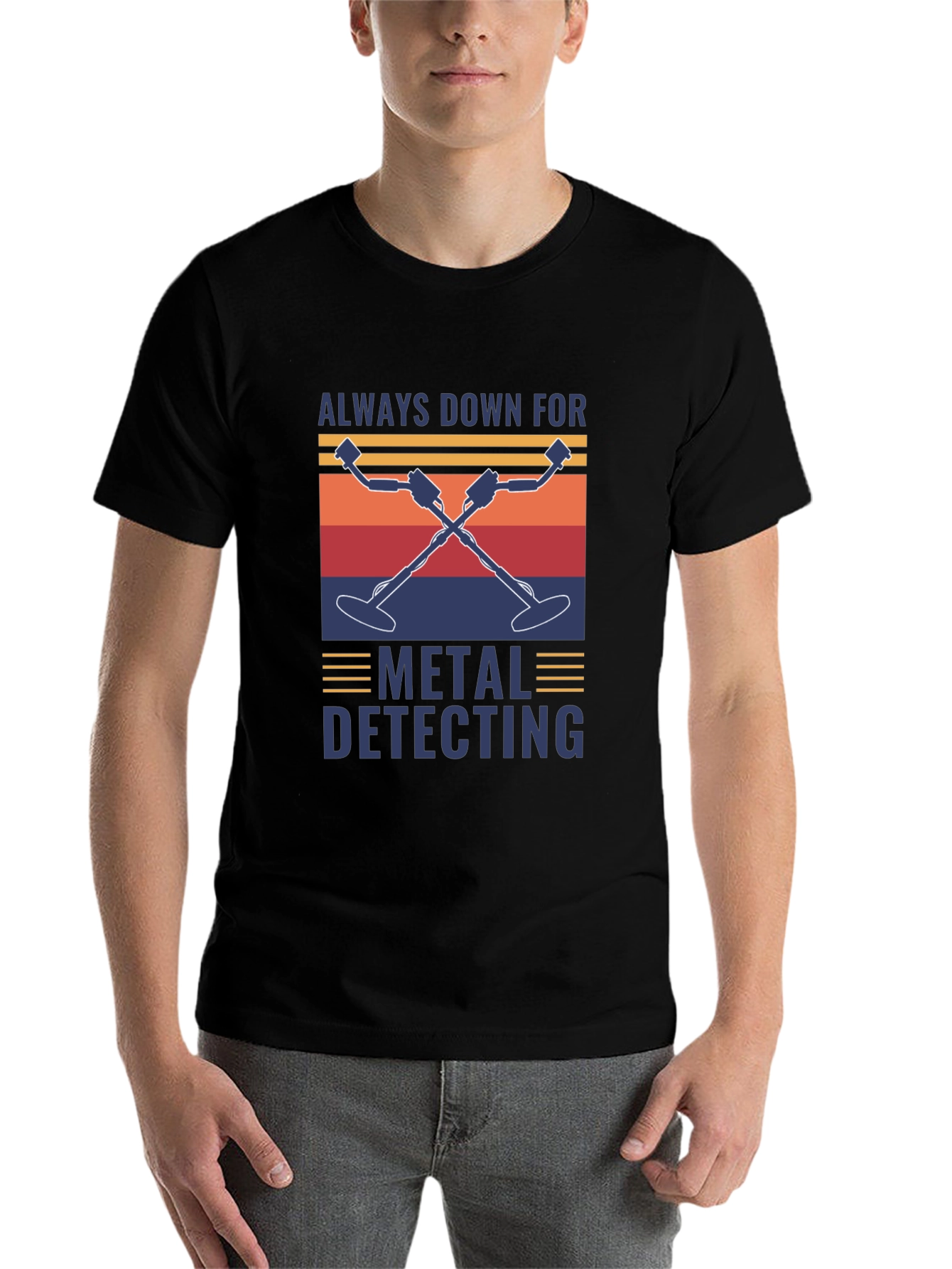 Black Metal Detecting T-Shirt - Always Down For view 7
