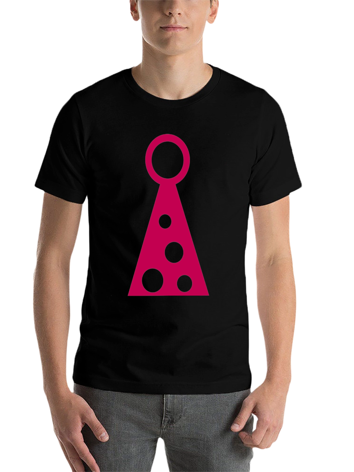 Black Unique Graphic Tee - Modern Geometric Design view 7