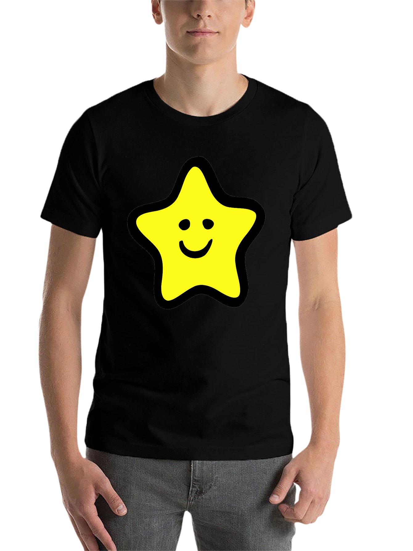 Black Star Graphic Black T-Shirt - Comfortable Cotton Blend view 7