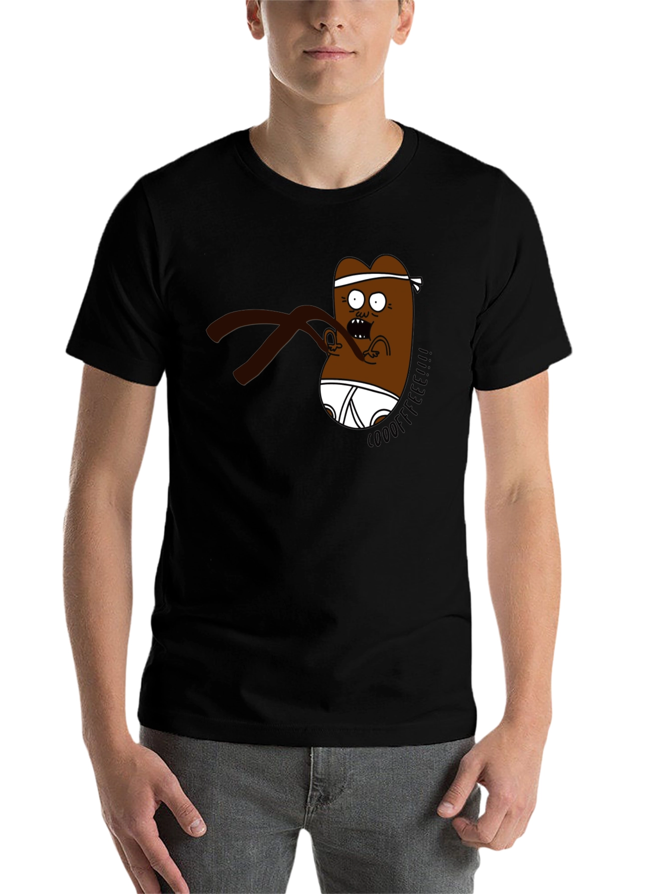 Black Cartoon Character Black T-Shirt view 7