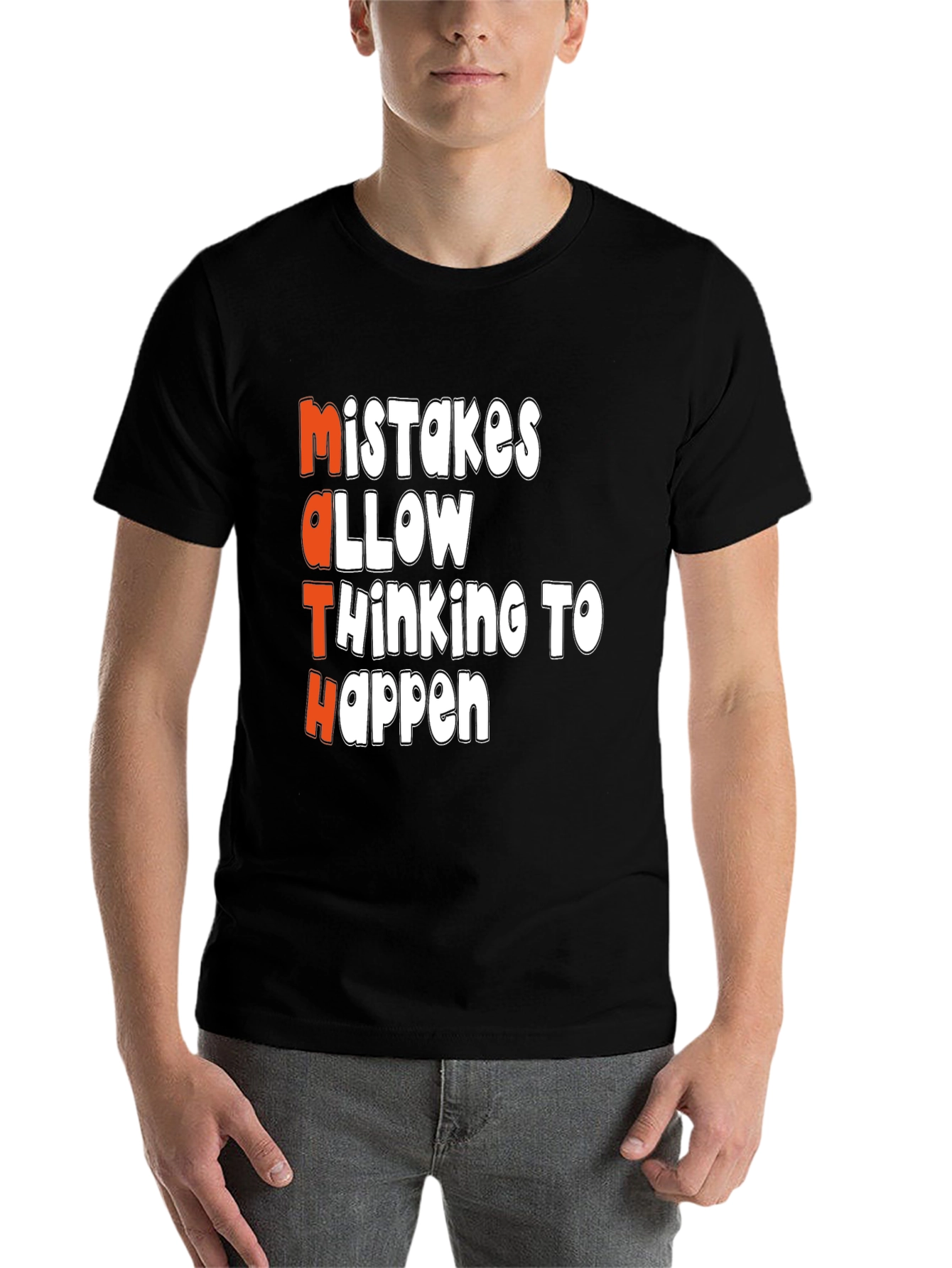 Black Math Mistakes T-Shirt: Thinking Happens view 7