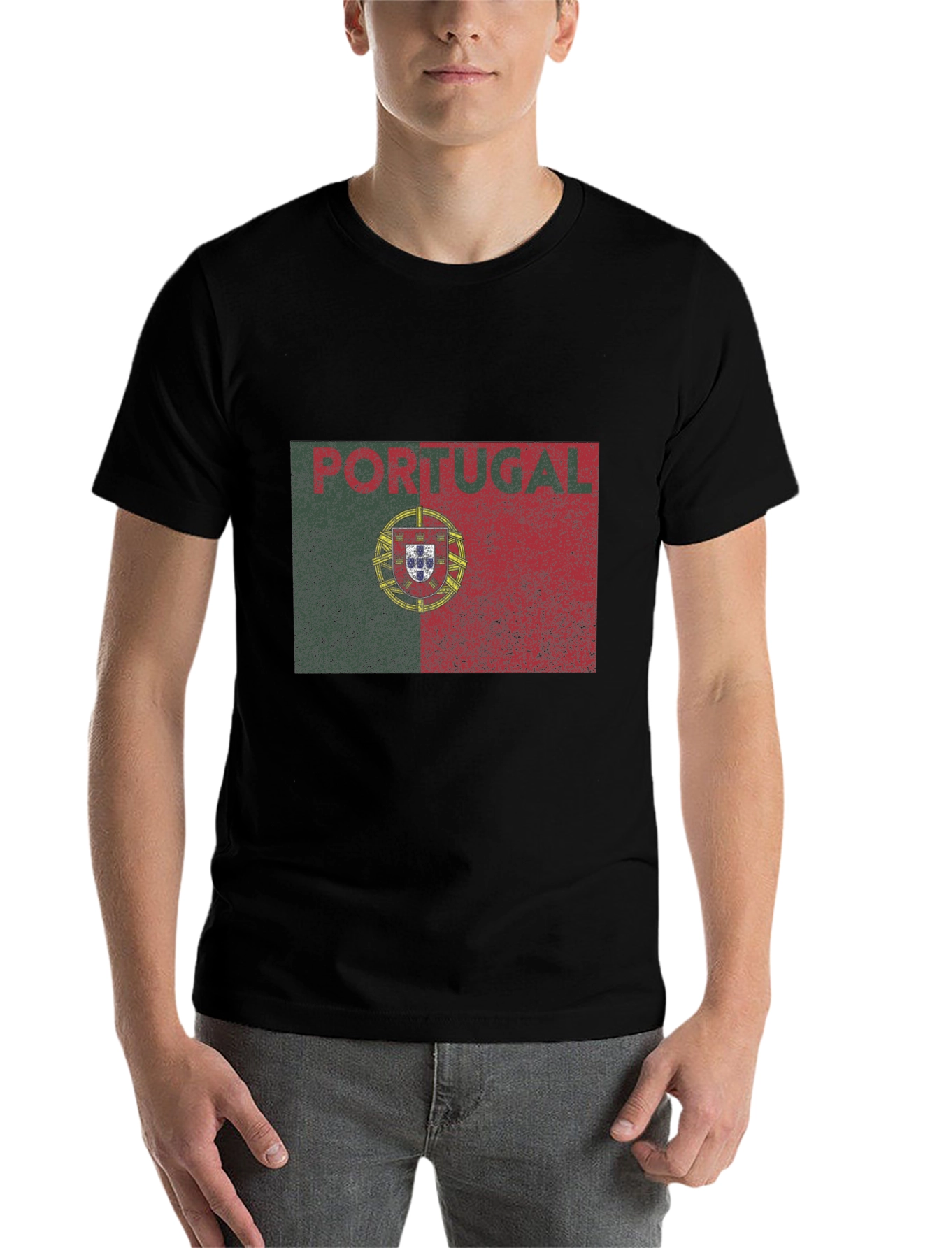 Portugal Flag Graphic T-Shirt - Distressed Design - 7