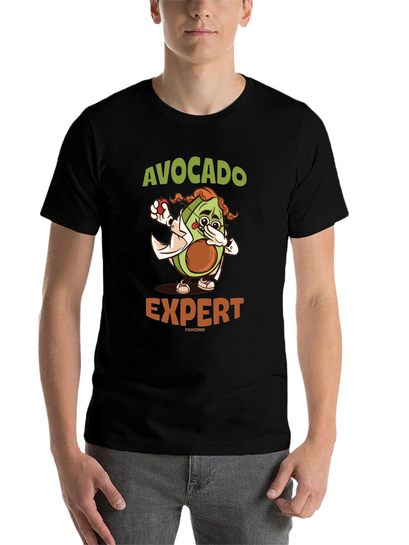 Black Avocado Expert Graphic T-Shirt - Funny Foodie Tee view 7