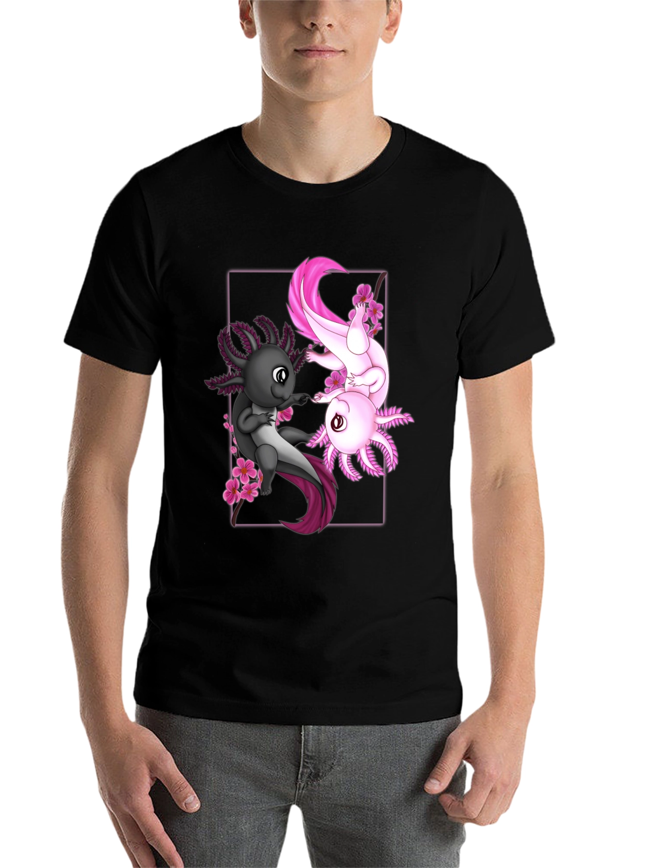 Black Axolotl Graphic Tee - Unique Anime Style Shirt view 7