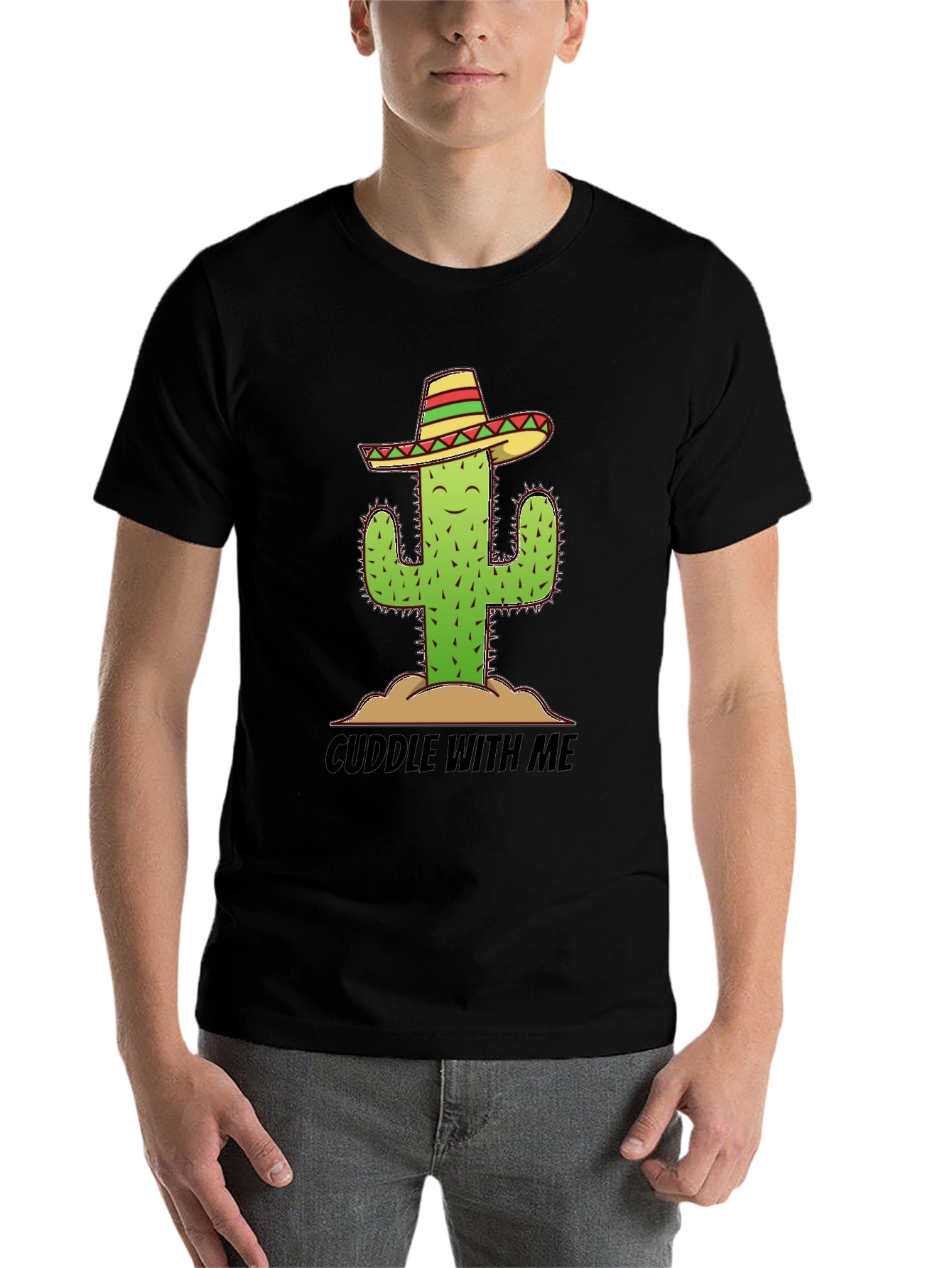 Black Cuddle With Me Cactus Sombrero Graphic Tee view 7
